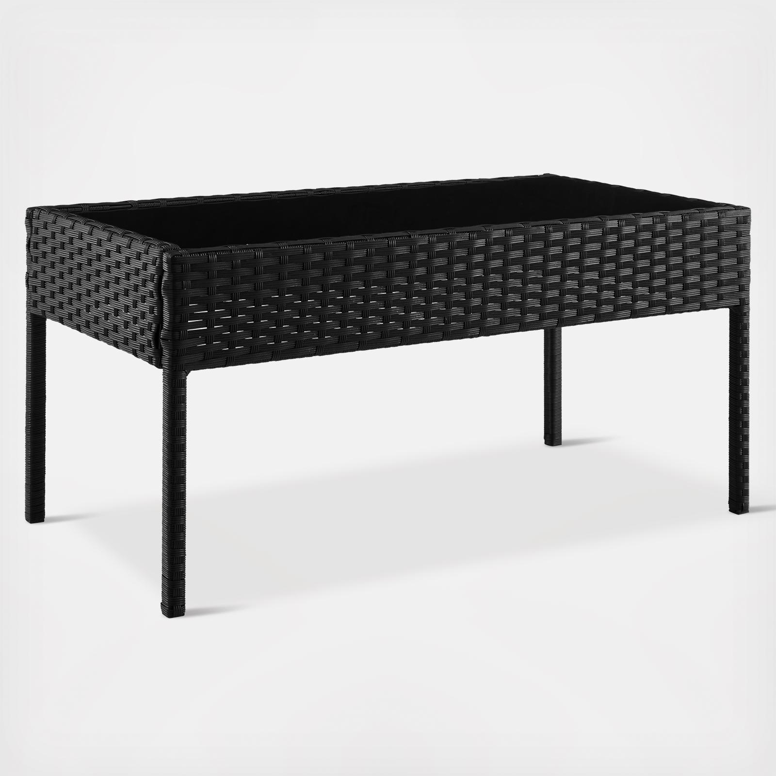 Noli Steel Rattan 4-Piece Patio Conversation Set 4 Noli Steel Rattan 4-Piece Patio Conversation Set
