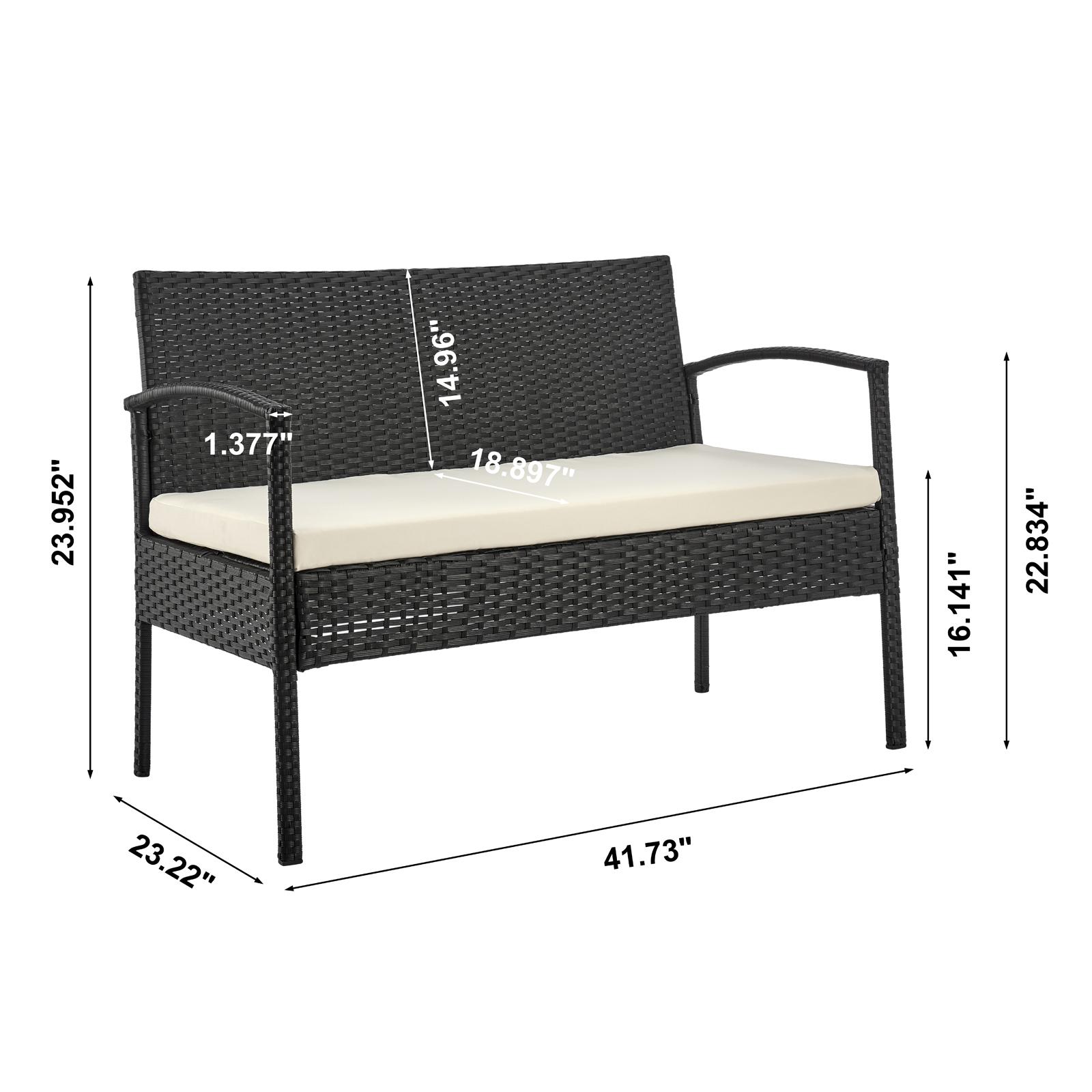 Noli Steel Rattan 4-Piece Patio Conversation Set 6 Noli Steel Rattan 4-Piece Patio Conversation Set