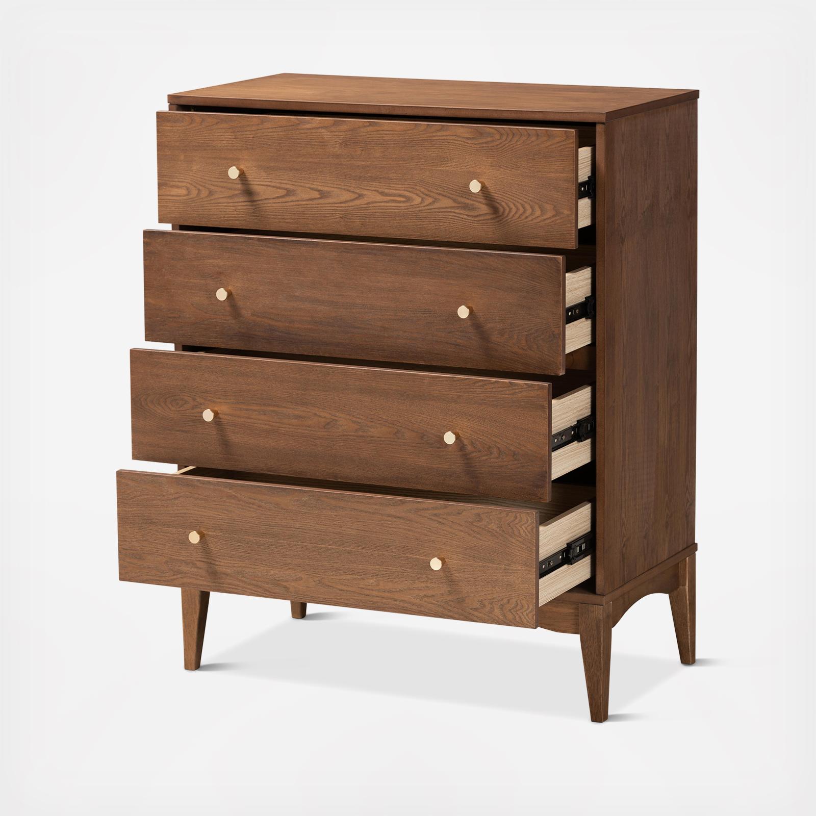 Landis 4-Drawer Mid-Century Modern Chest 4 Landis 4-Drawer Mid-Century Modern Chest