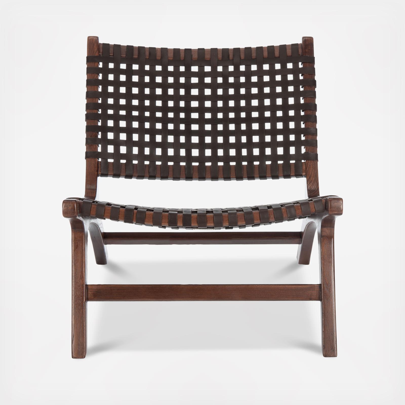 Luna Leather Woven Accent Chair 2 Luna Leather Woven Accent Chair