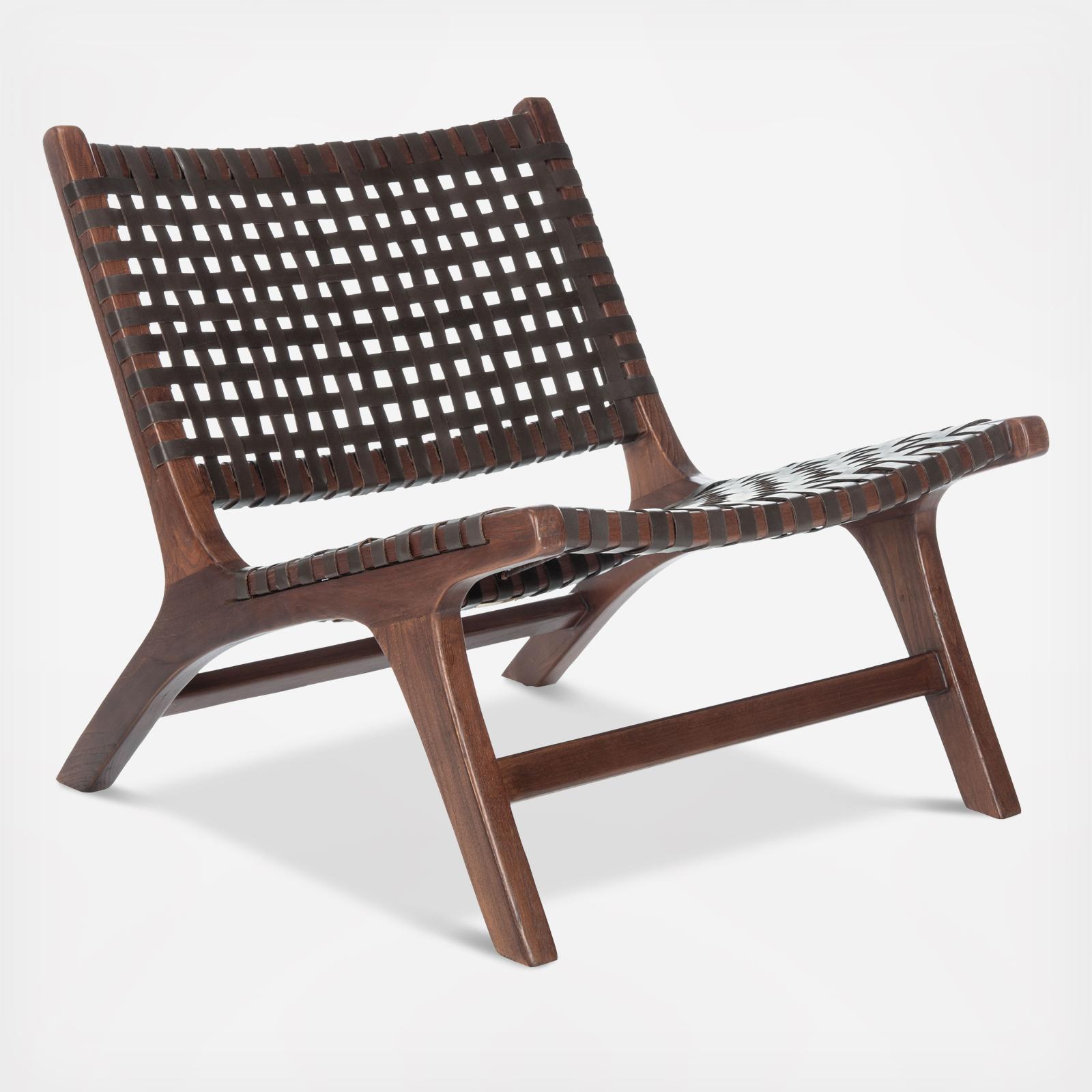 Luna Leather Woven Accent Chair 3 Luna Leather Woven Accent Chair