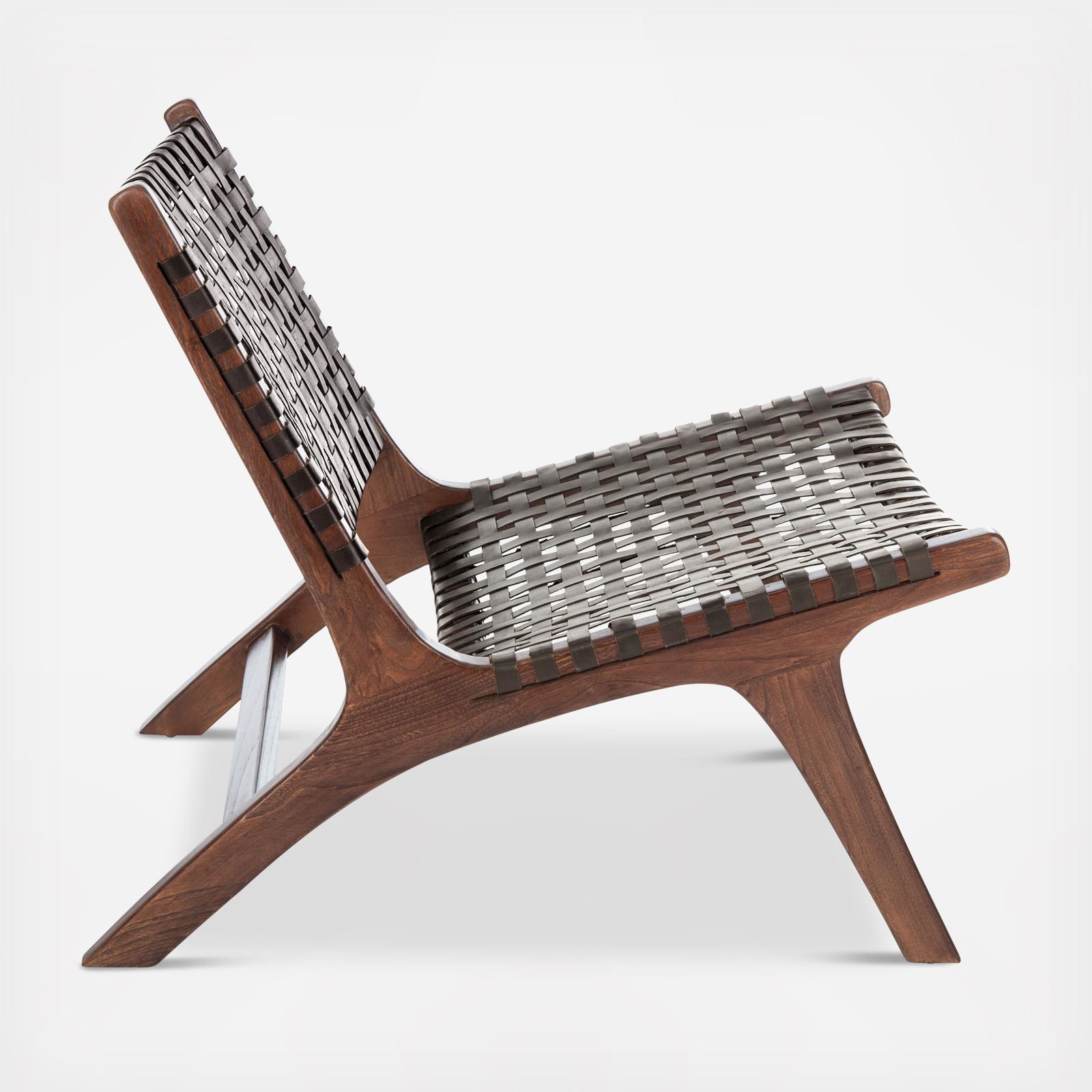 Luna Leather Woven Accent Chair 4 Luna Leather Woven Accent Chair