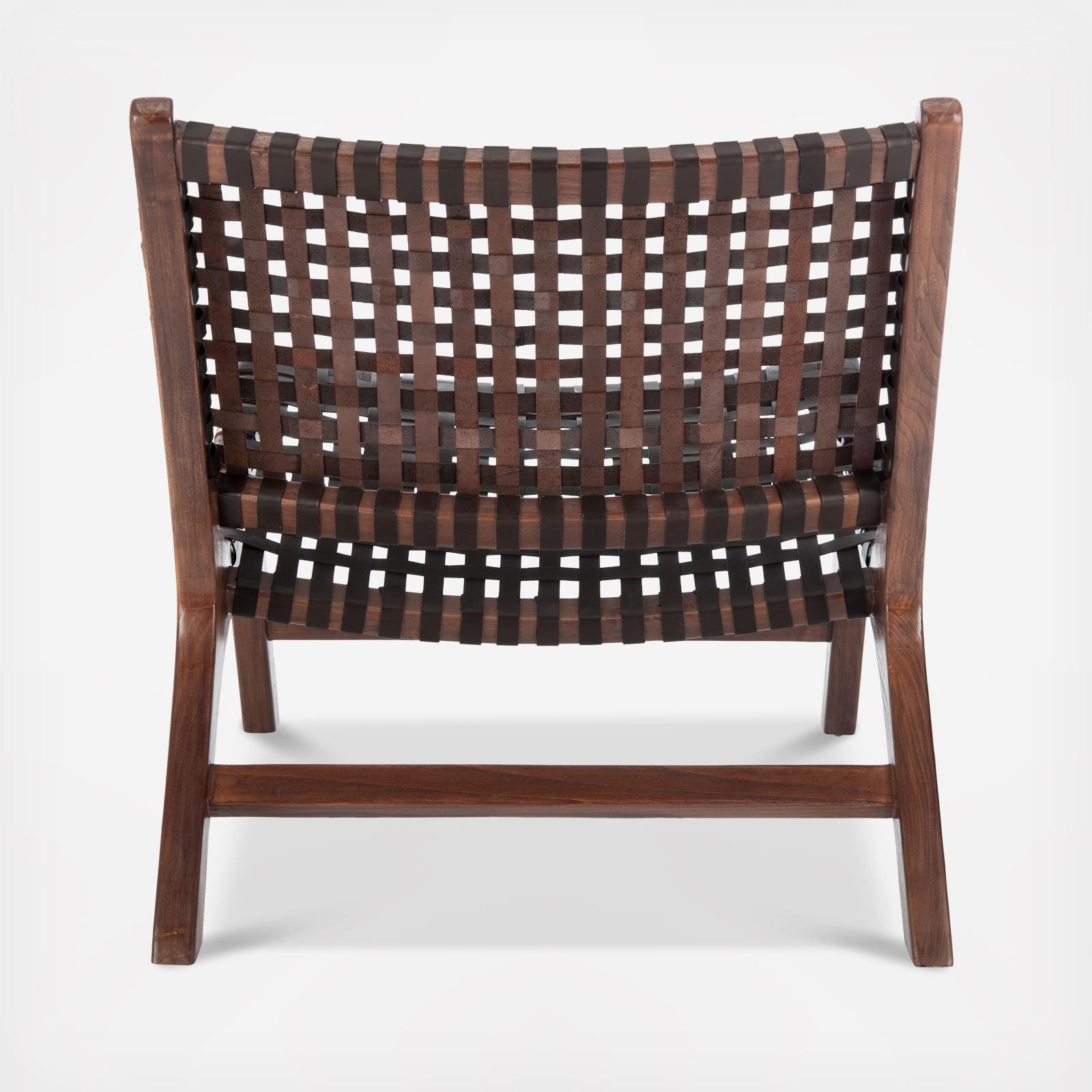 Luna Leather Woven Accent Chair 5 Luna Leather Woven Accent Chair