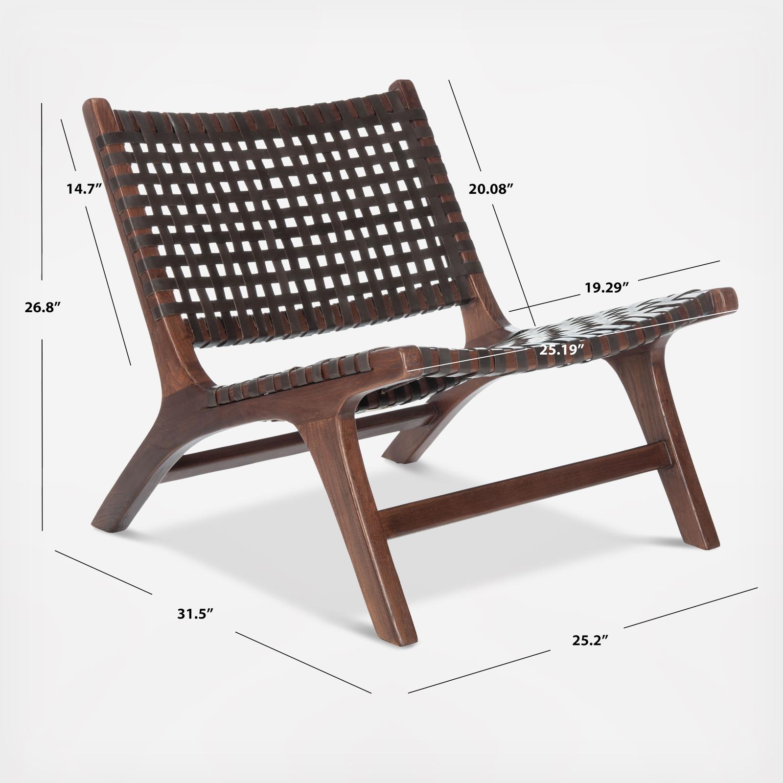 Luna Leather Woven Accent Chair 8 Luna Leather Woven Accent Chair