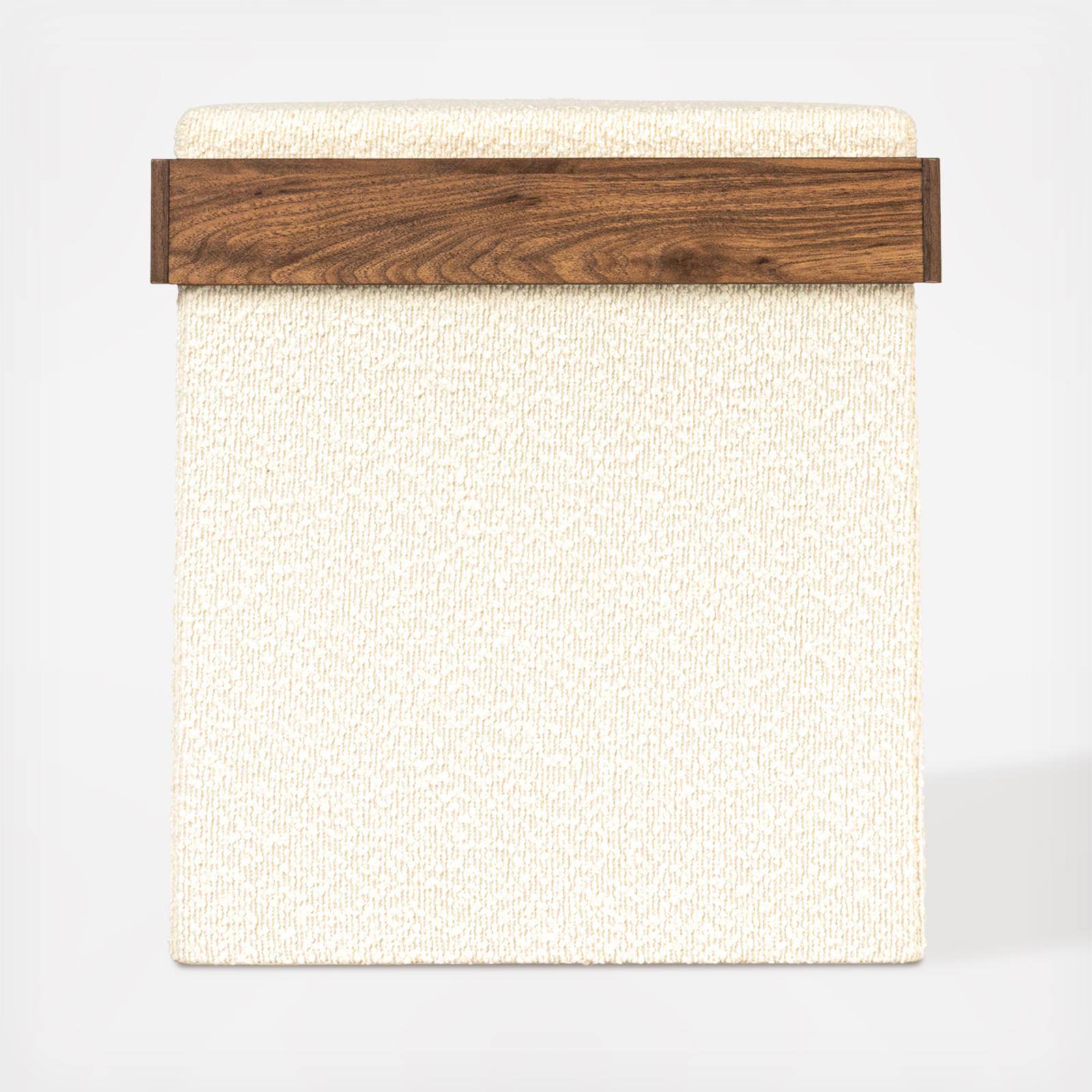 Versatile Boucle Storage Ottoman