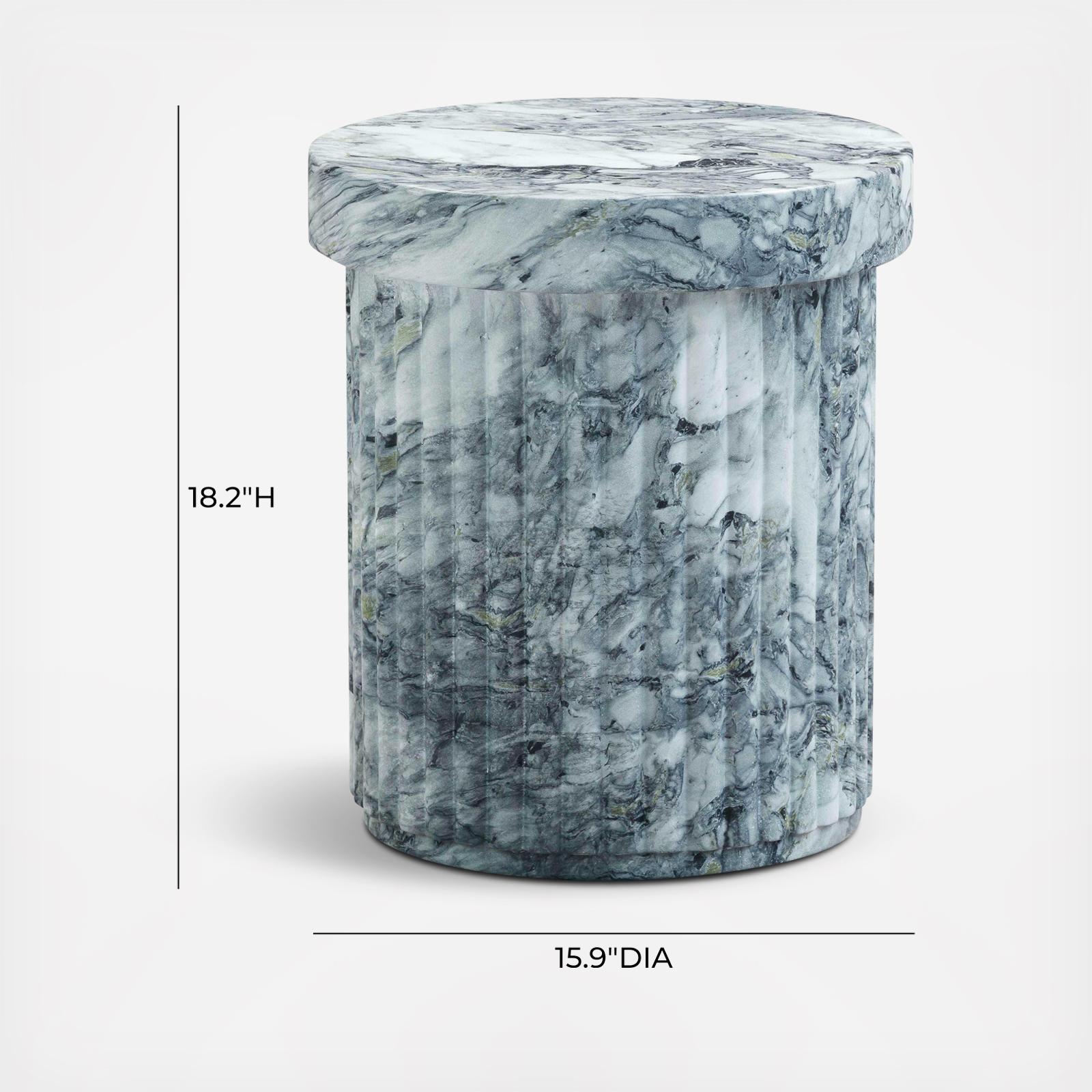 Serafina Marble Pattern Concrete Indoor/Outdoor Side Table 6 Serafina Marble Pattern Concrete Indoor/Outdoor Side Table