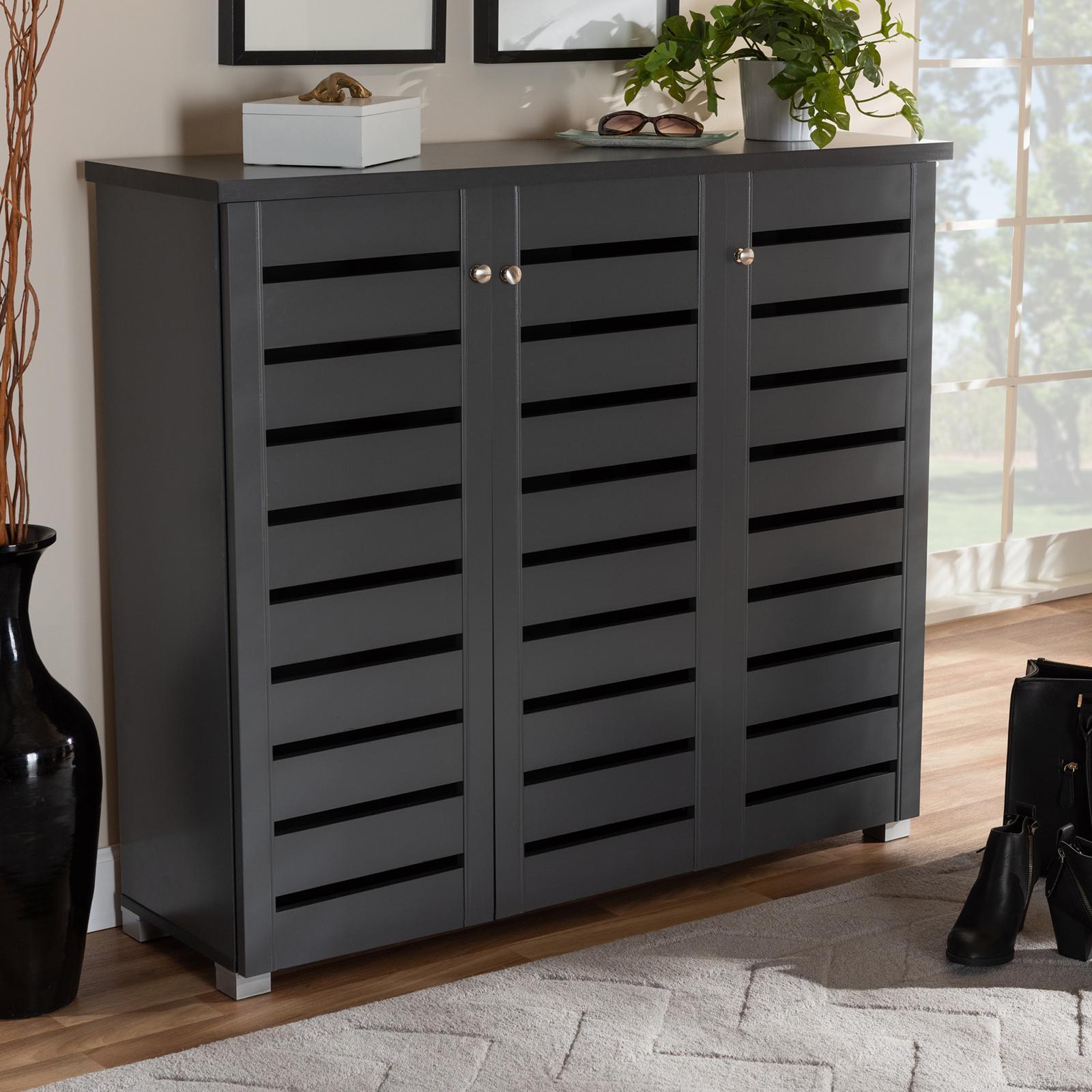 Adalwin 3-Door Wooden Entryway Shoe Storage Cabinet