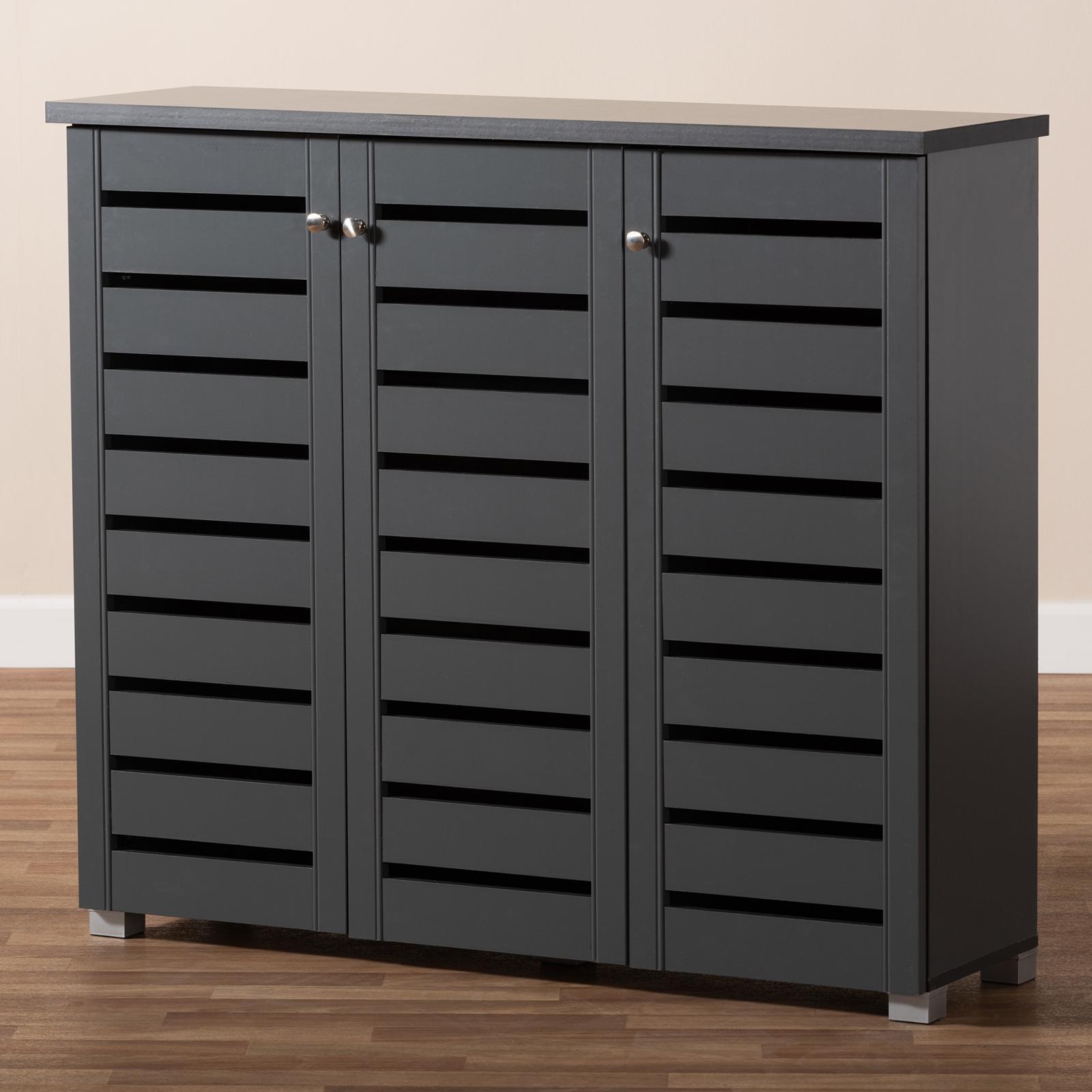 Adalwin 3-Door Wooden Entryway Shoe Storage Cabinet