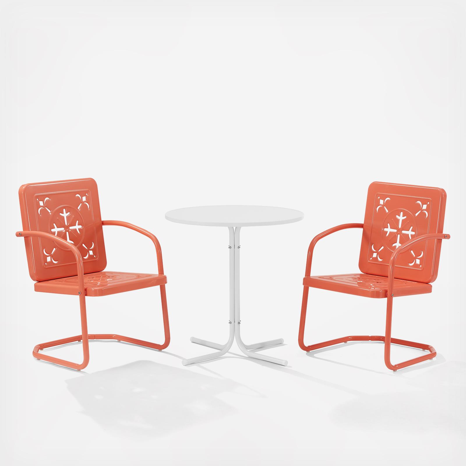 Azalea 3-Piece Retro Outdoor Bistro Set 2 Azalea 3-Piece Retro Outdoor Bistro Set