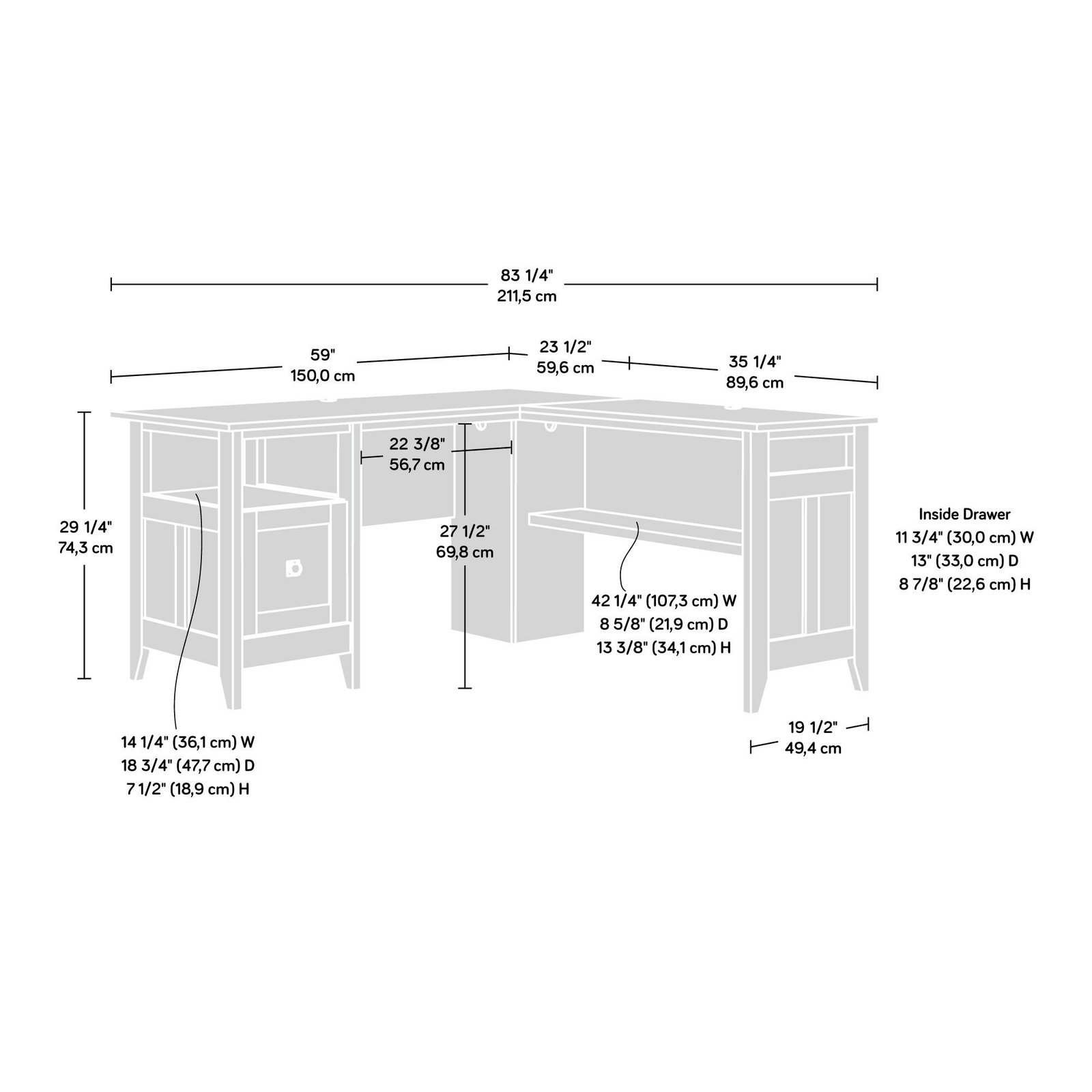 August Hill L-Shaped Office Desk 8 August Hill L-Shaped Office Desk