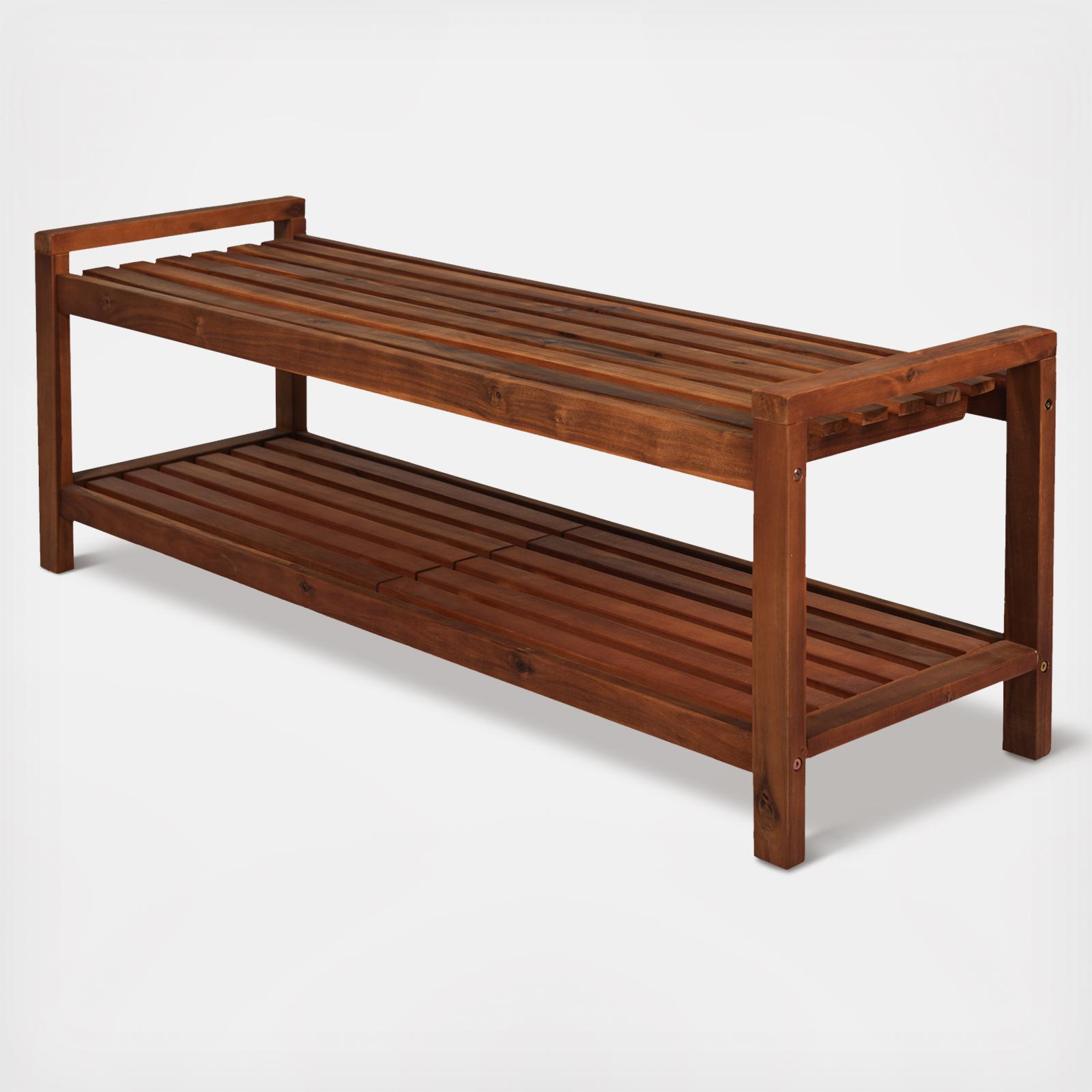 Blane Mid-Century Indoor Outdoor Patio Bench 4 Blane Mid-Century Indoor Outdoor Patio Bench