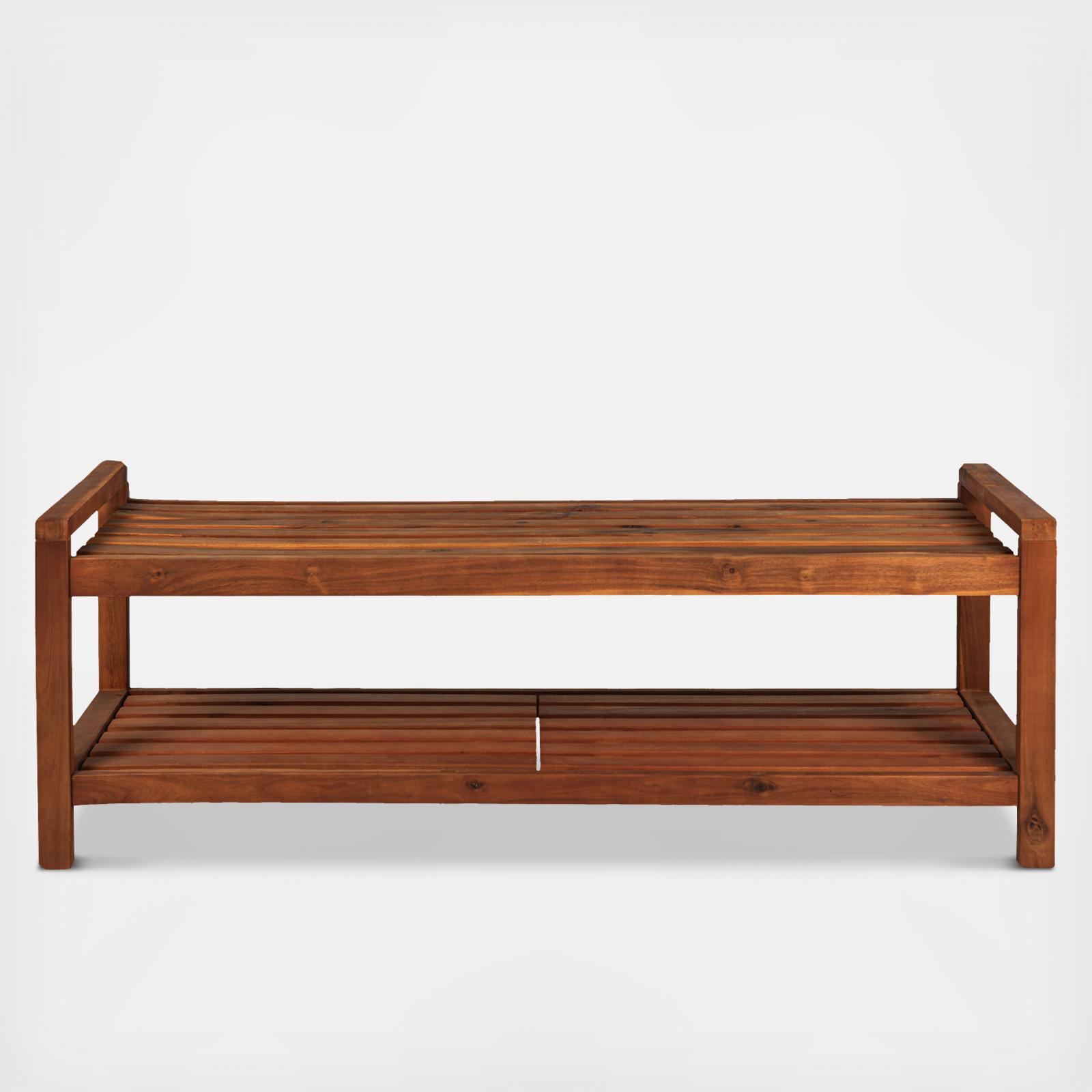 Blane Mid-Century Indoor Outdoor Patio Bench 6 Blane Mid-Century Indoor Outdoor Patio Bench