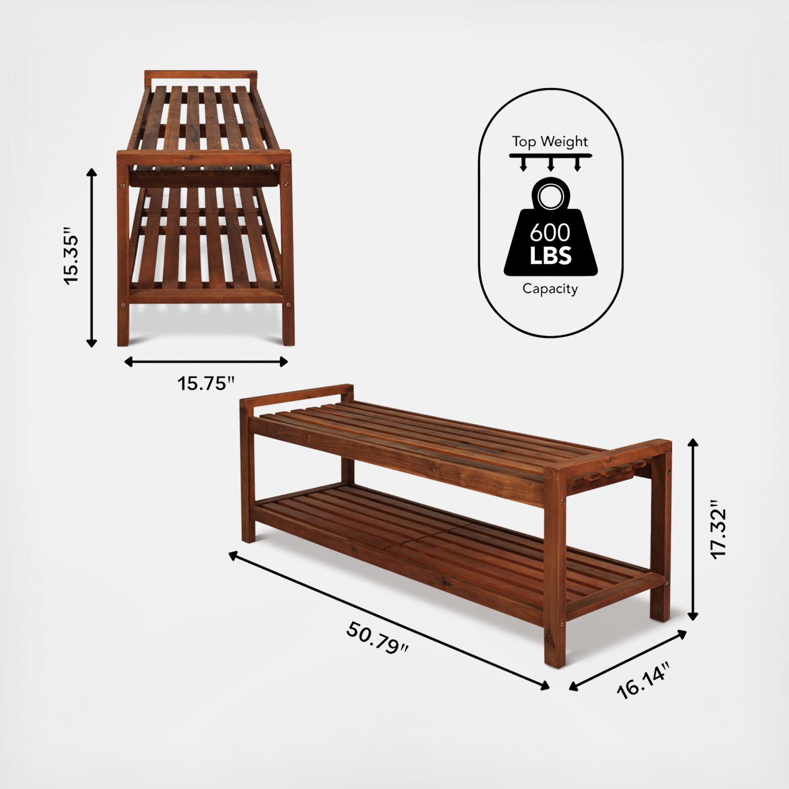 Blane Mid-Century Indoor Outdoor Patio Bench 7 Blane Mid-Century Indoor Outdoor Patio Bench
