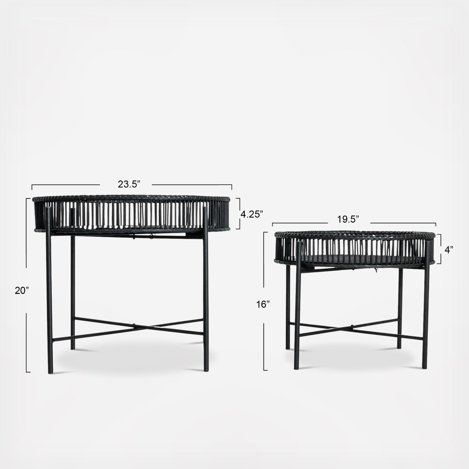 Bamboo 2-Piece Tray Table Set with Stand 7 Bamboo 2-Piece Tray Table Set with Stand