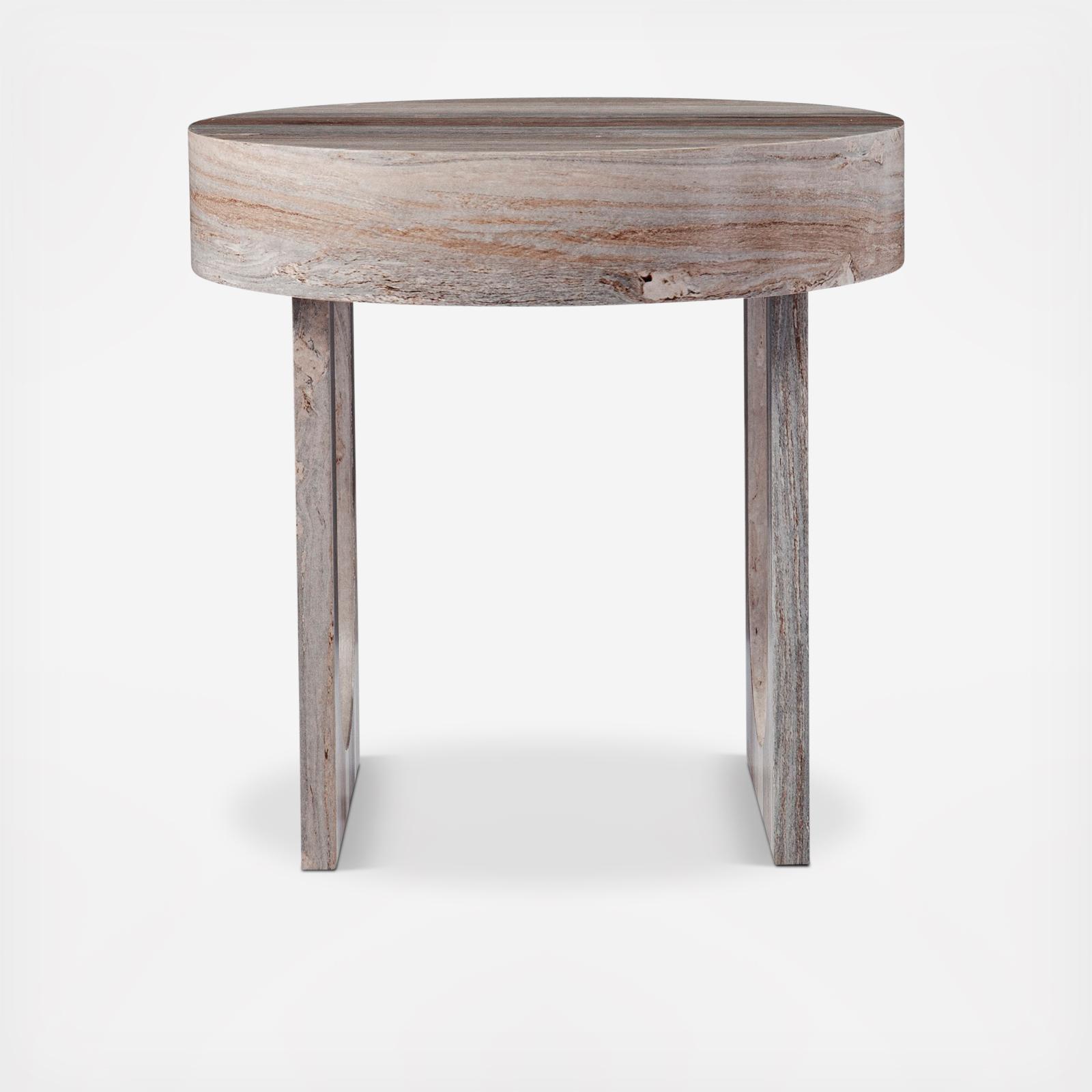 Chadkirk Round Faux Marble End Table