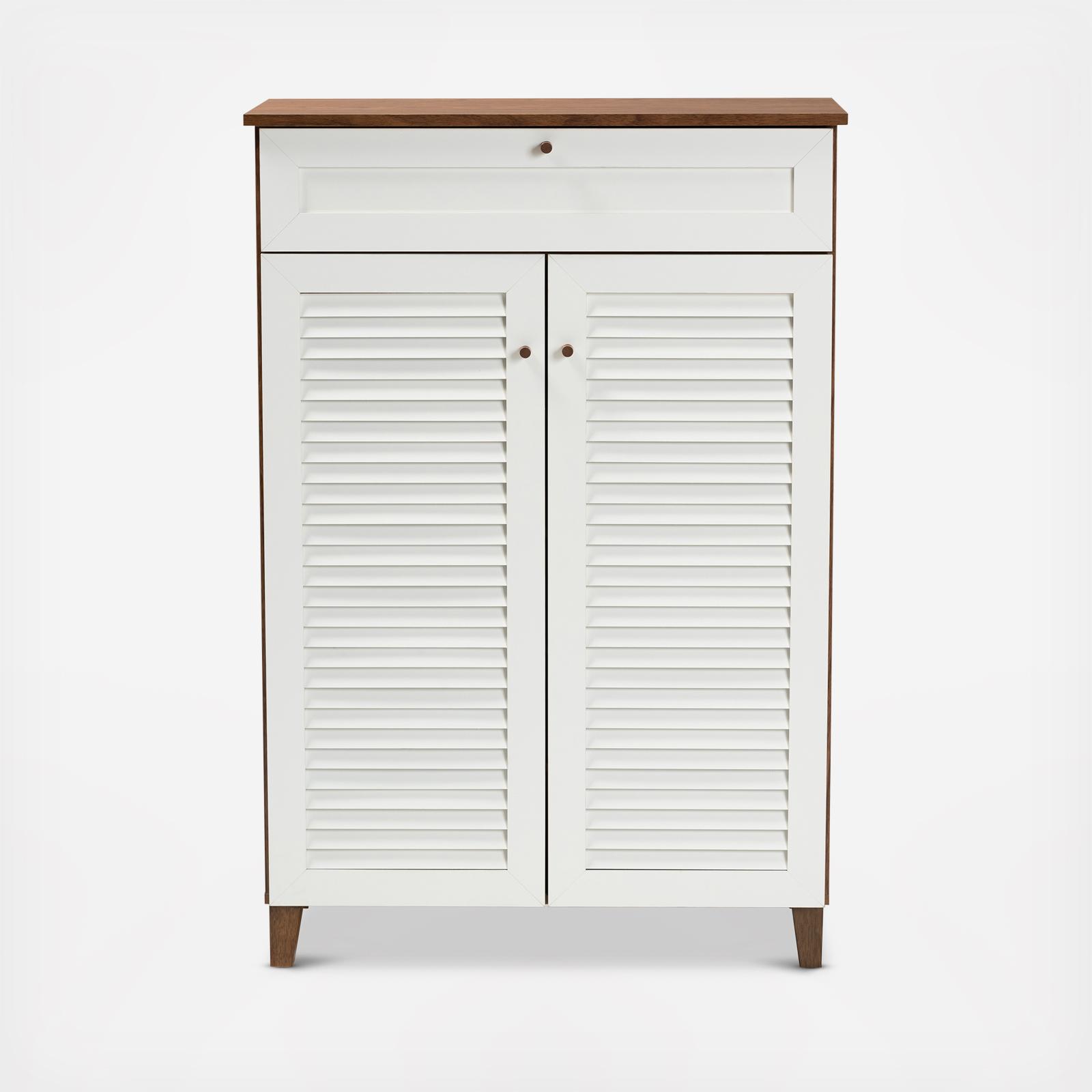 Coolidge Contemporary 5-Shelf Shoe Cabinet with Drawer 3 Coolidge Contemporary 5-Shelf Shoe Cabinet with Drawer