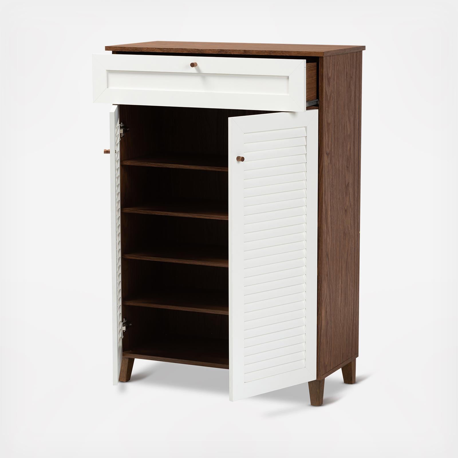 Coolidge Contemporary 5-Shelf Shoe Cabinet with Drawer 4 Coolidge Contemporary 5-Shelf Shoe Cabinet with Drawer