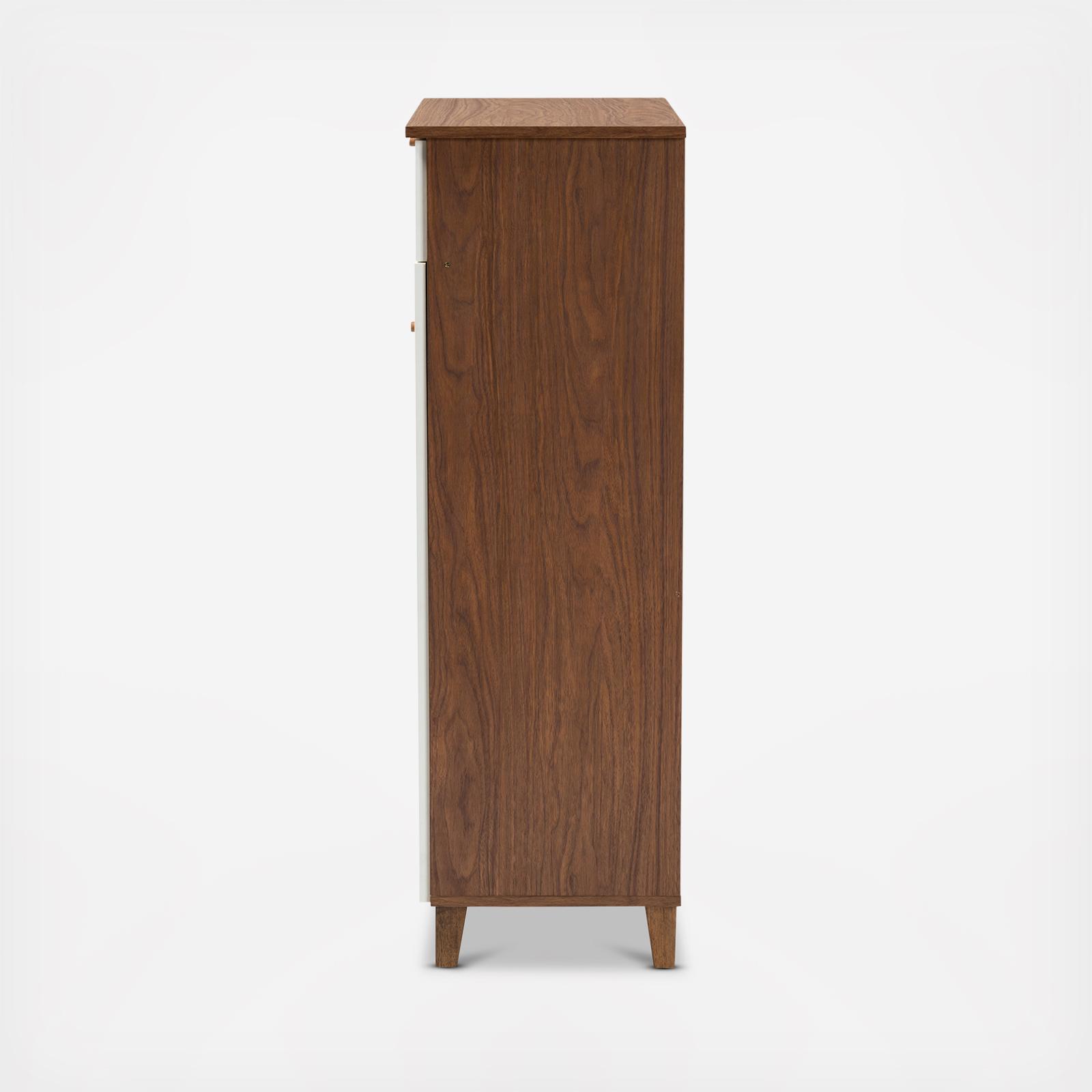 Coolidge Contemporary 5-Shelf Shoe Cabinet with Drawer 5 Coolidge Contemporary 5-Shelf Shoe Cabinet with Drawer