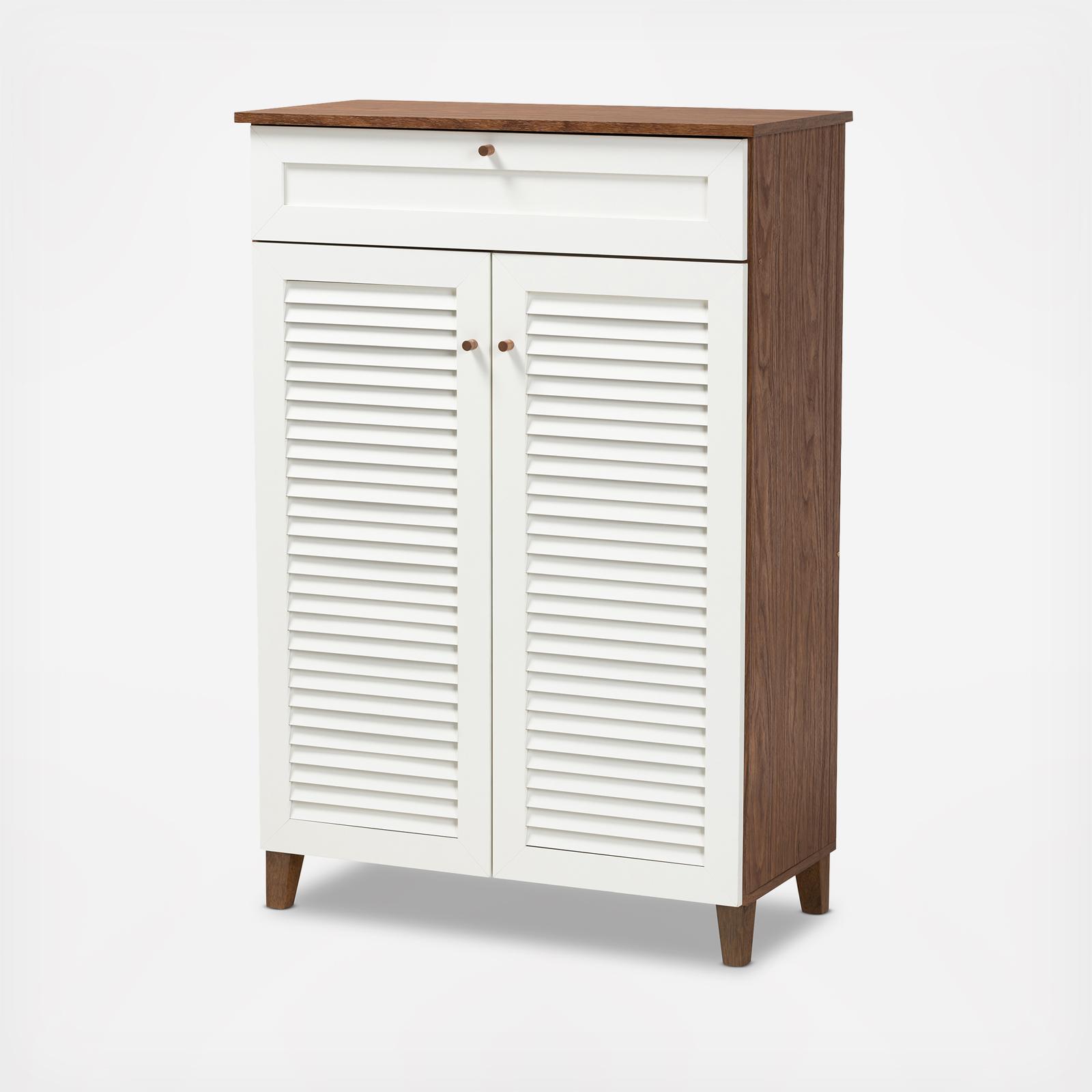Coolidge Contemporary 5-Shelf Shoe Cabinet with Drawer 6 Coolidge Contemporary 5-Shelf Shoe Cabinet with Drawer