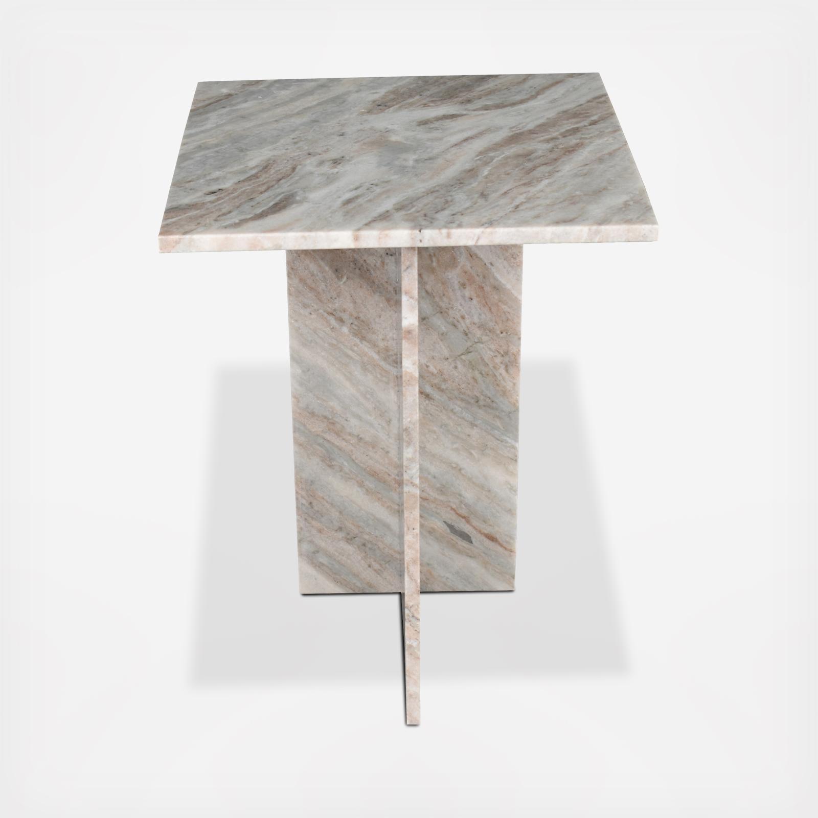 Cecil Marble T-Shaped End Table