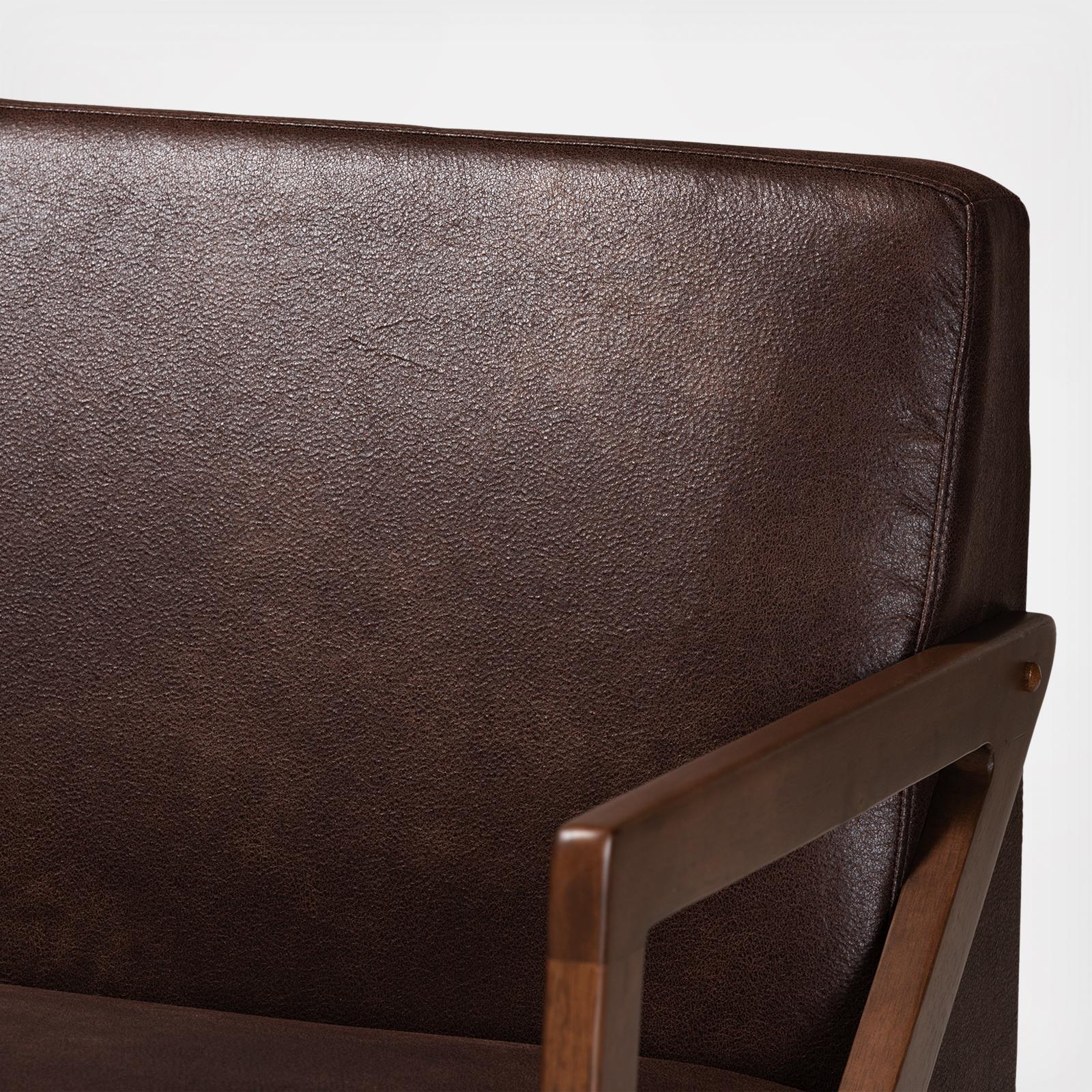 Christa Mid-Century Modern Faux Leather Sofa 6 Christa Mid-Century Modern Faux Leather Sofa