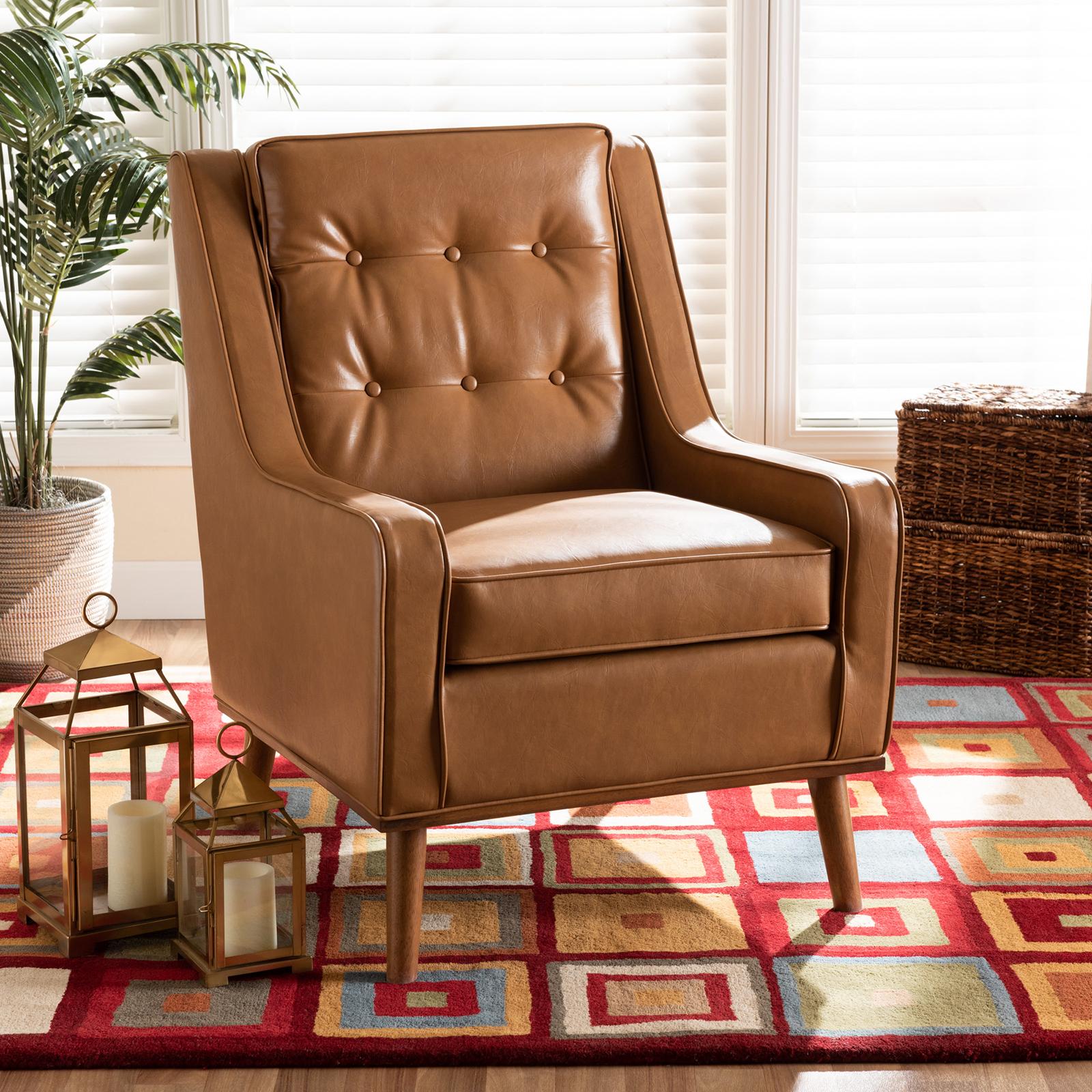 Daley Faux Leather Upholstered Lounge Armchair