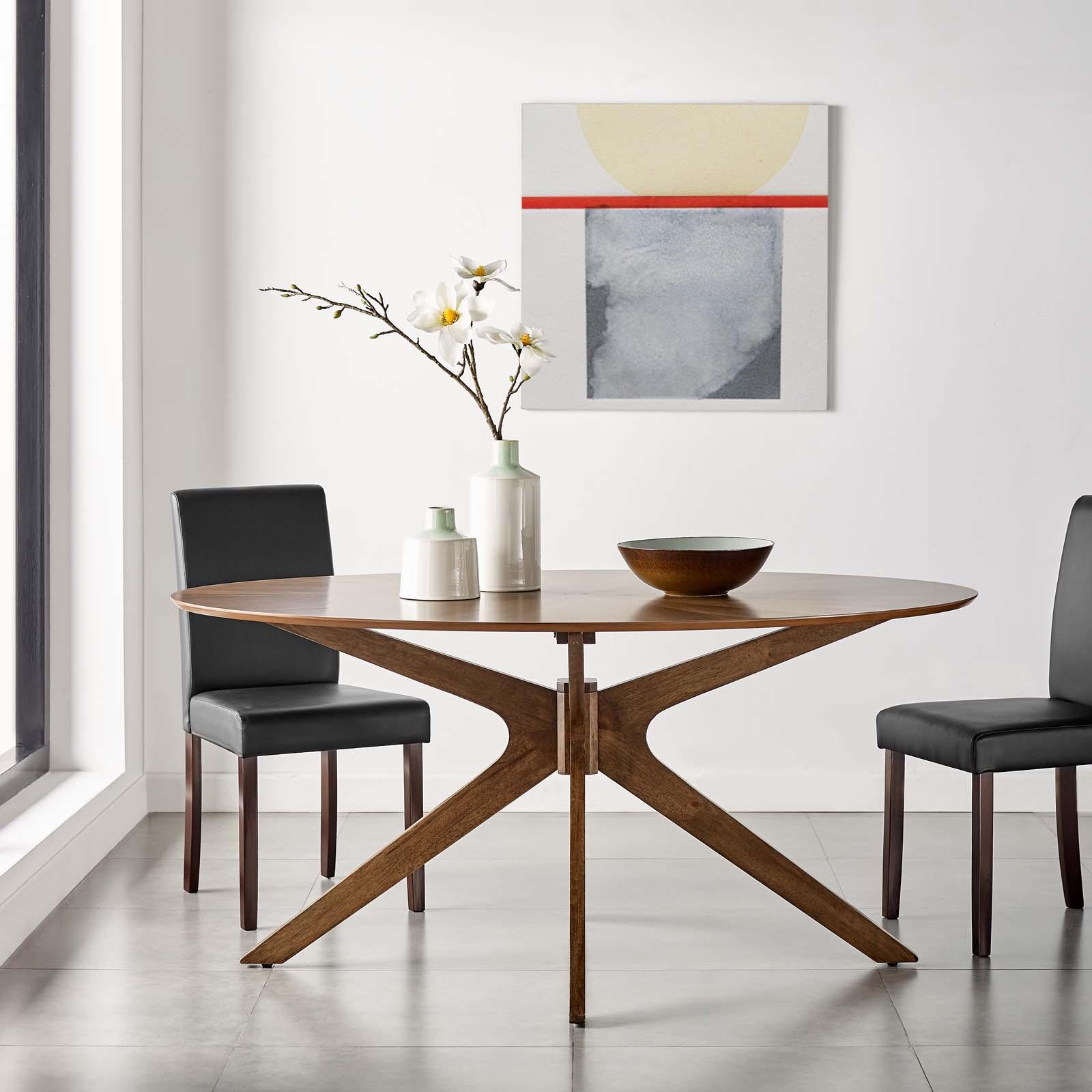 Crossroads Oval Wood Dining Table 1 Crossroads Oval Wood Dining Table