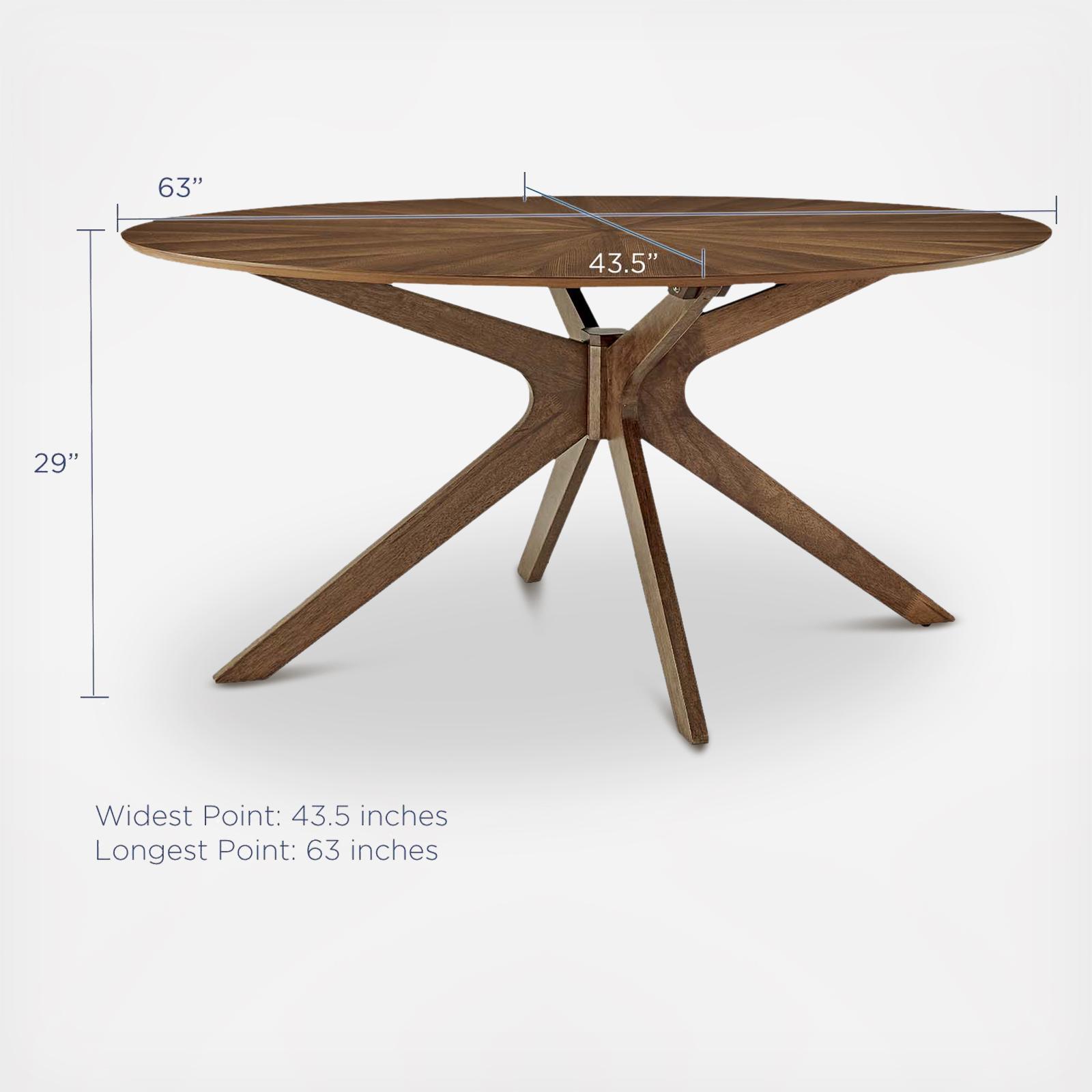 Crossroads Oval Wood Dining Table 4 Crossroads Oval Wood Dining Table