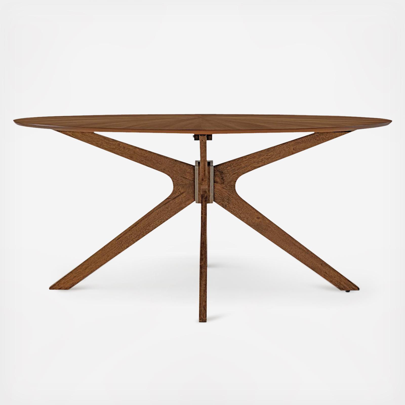 Crossroads Oval Wood Dining Table 5 Crossroads Oval Wood Dining Table