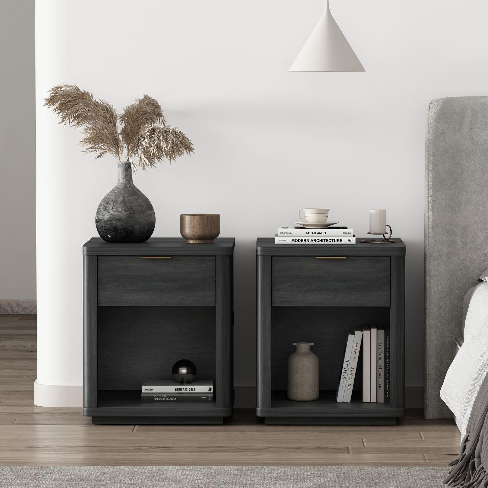 Evelyn 1-Drawer Nightstand, Set of 2 1 Evelyn 1-Drawer Nightstand, Set of 2