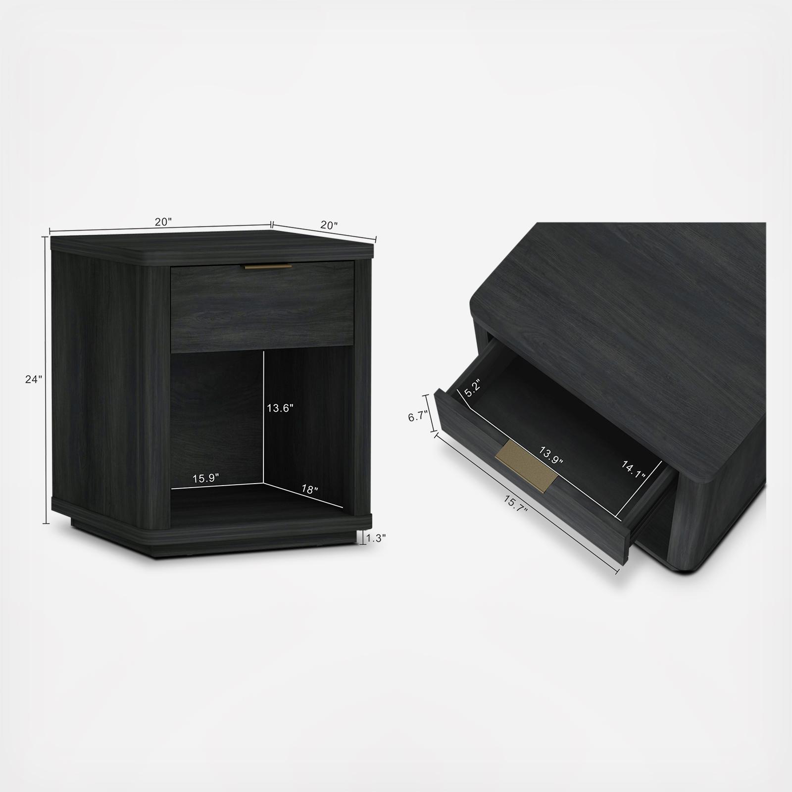 Evelyn 1-Drawer Nightstand, Set of 2 3 Evelyn 1-Drawer Nightstand, Set of 2