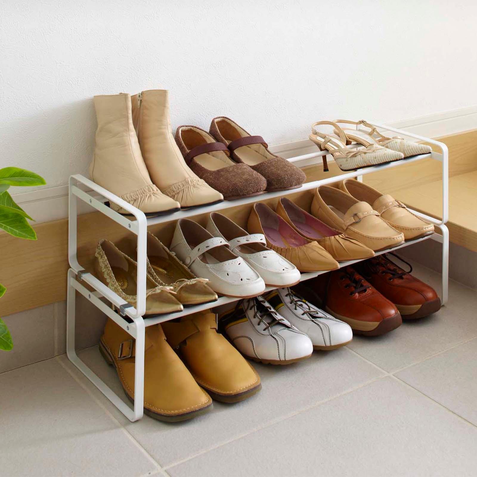 Frame Adjustable Shoe Rack, Set of 2 1 Frame Adjustable Shoe Rack, Set of 2