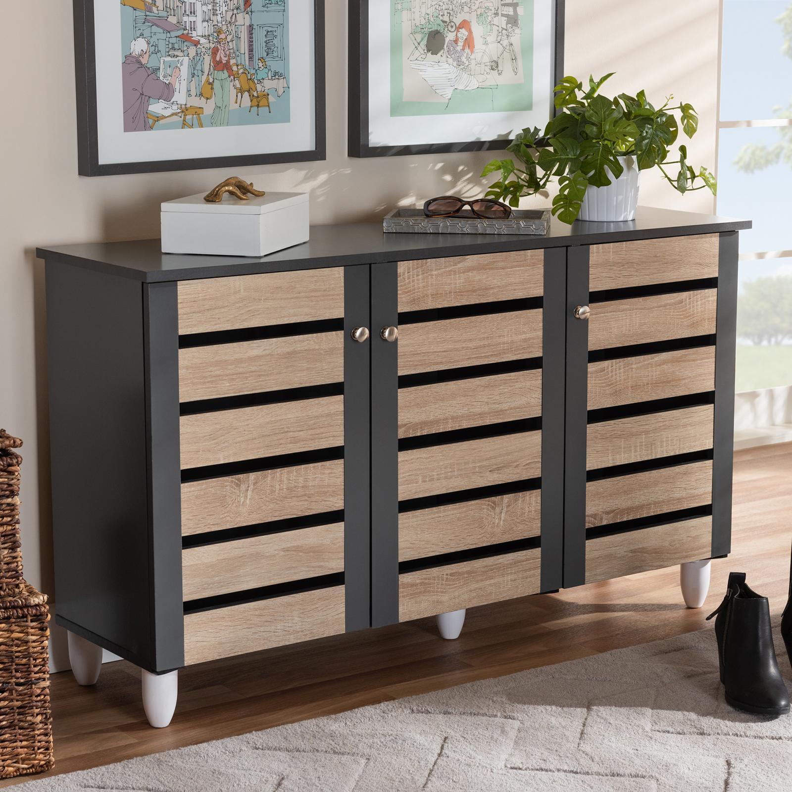 Gisela 3-Door Shoe Storage Cabinet 1 Gisela 3-Door Shoe Storage Cabinet