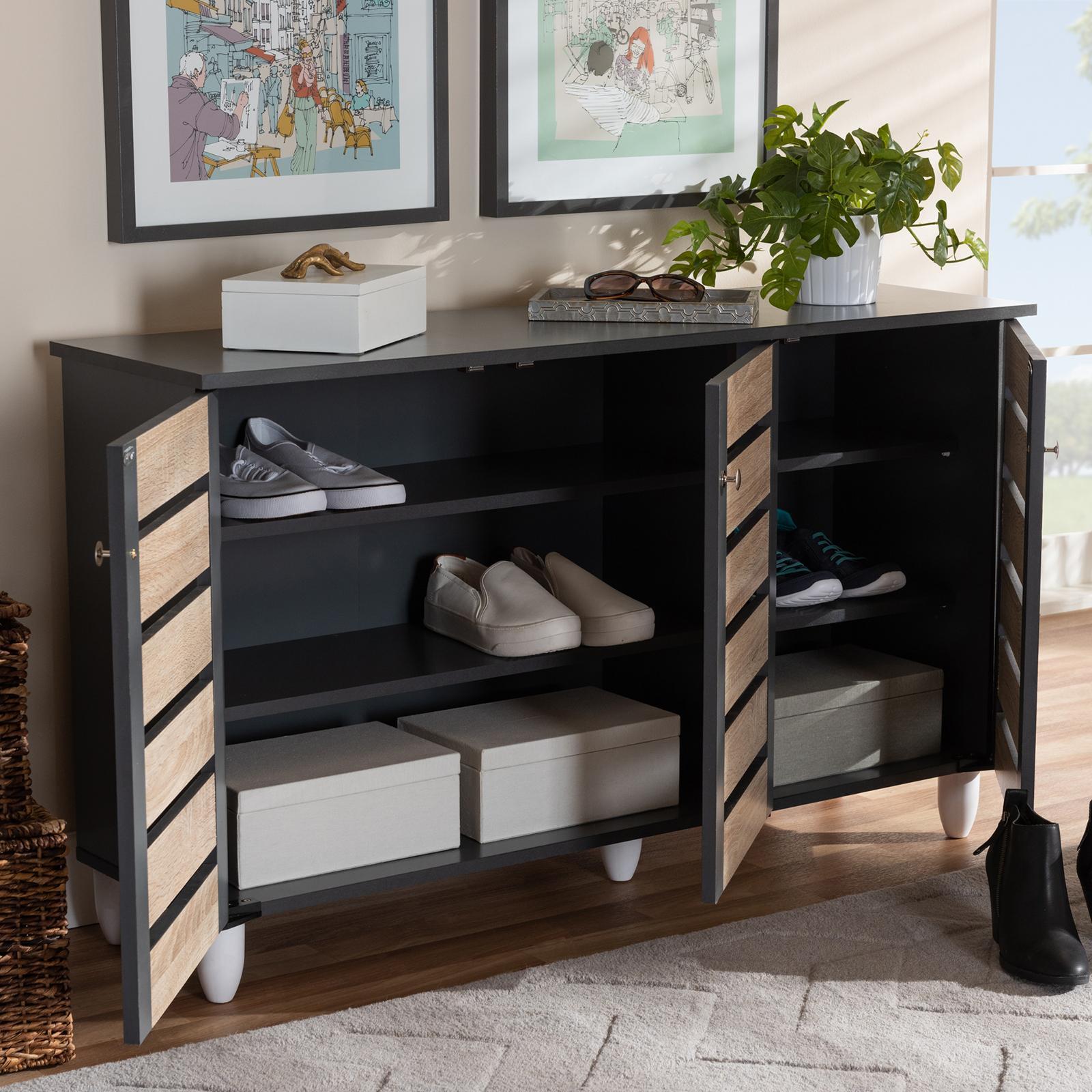 Gisela 3-Door Shoe Storage Cabinet 3 Gisela 3-Door Shoe Storage Cabinet