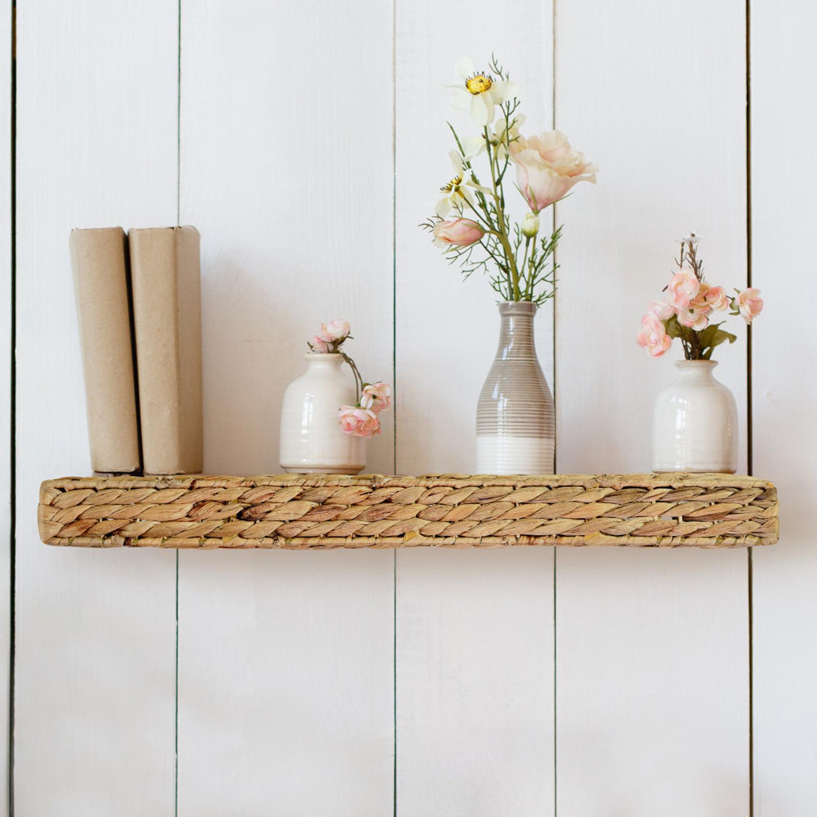 Handwoven Water Hyacinth Wall Shelf 11 Handwoven Water Hyacinth Wall Shelf
