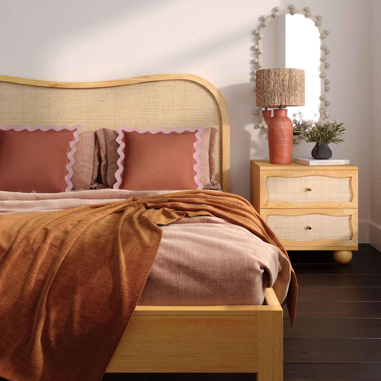 Grappa Wood & Rattan Bed 1 Grappa Wood & Rattan Bed