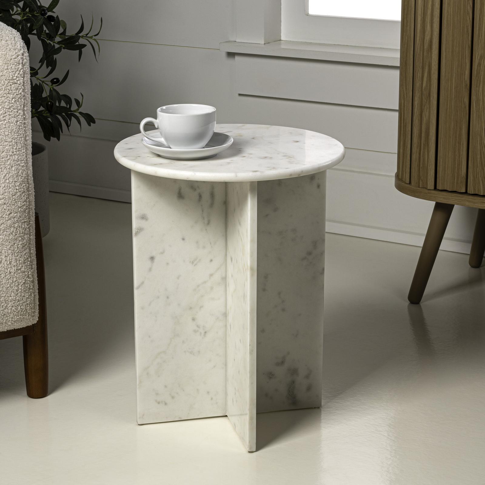 Javier X-Shaped Marble End Table 9 Javier X-Shaped Marble End Table