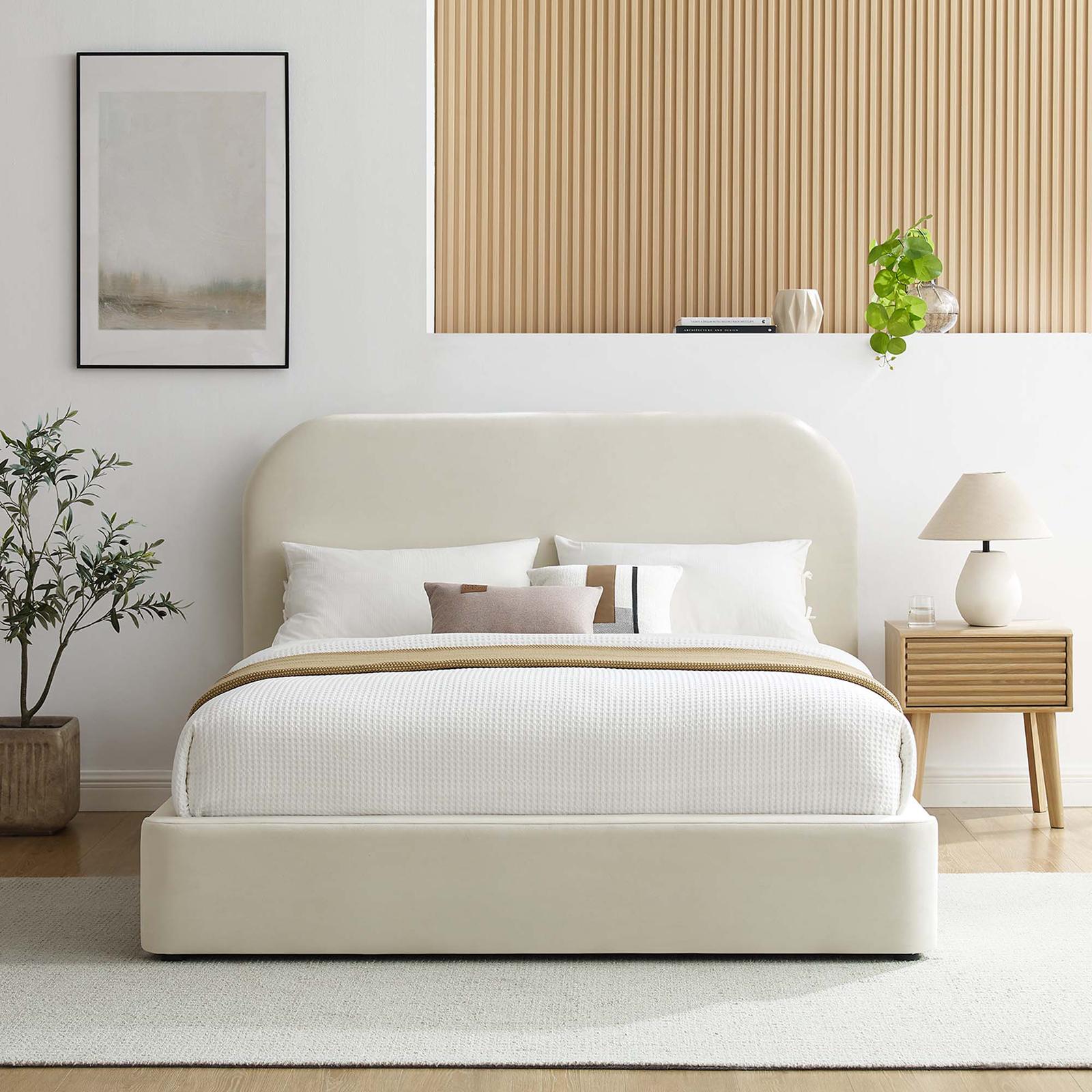 Keynote Performance Velvet Curved Platform Bed 17 Keynote Performance Velvet Curved Platform Bed