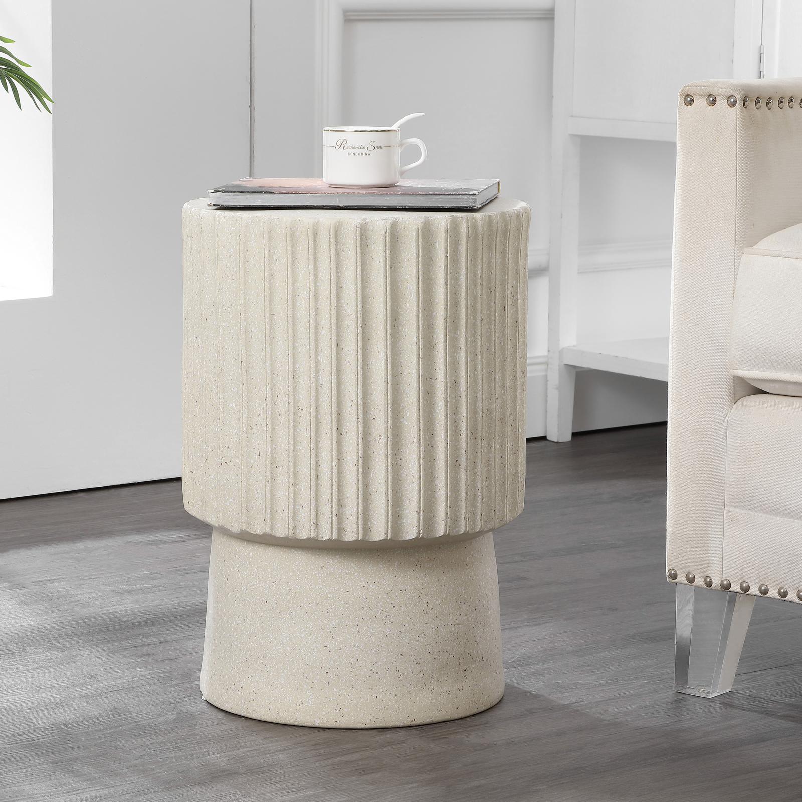 Louisa Modern Art Deco Tambour Accent Table 2 Louisa Modern Art Deco Tambour Accent Table