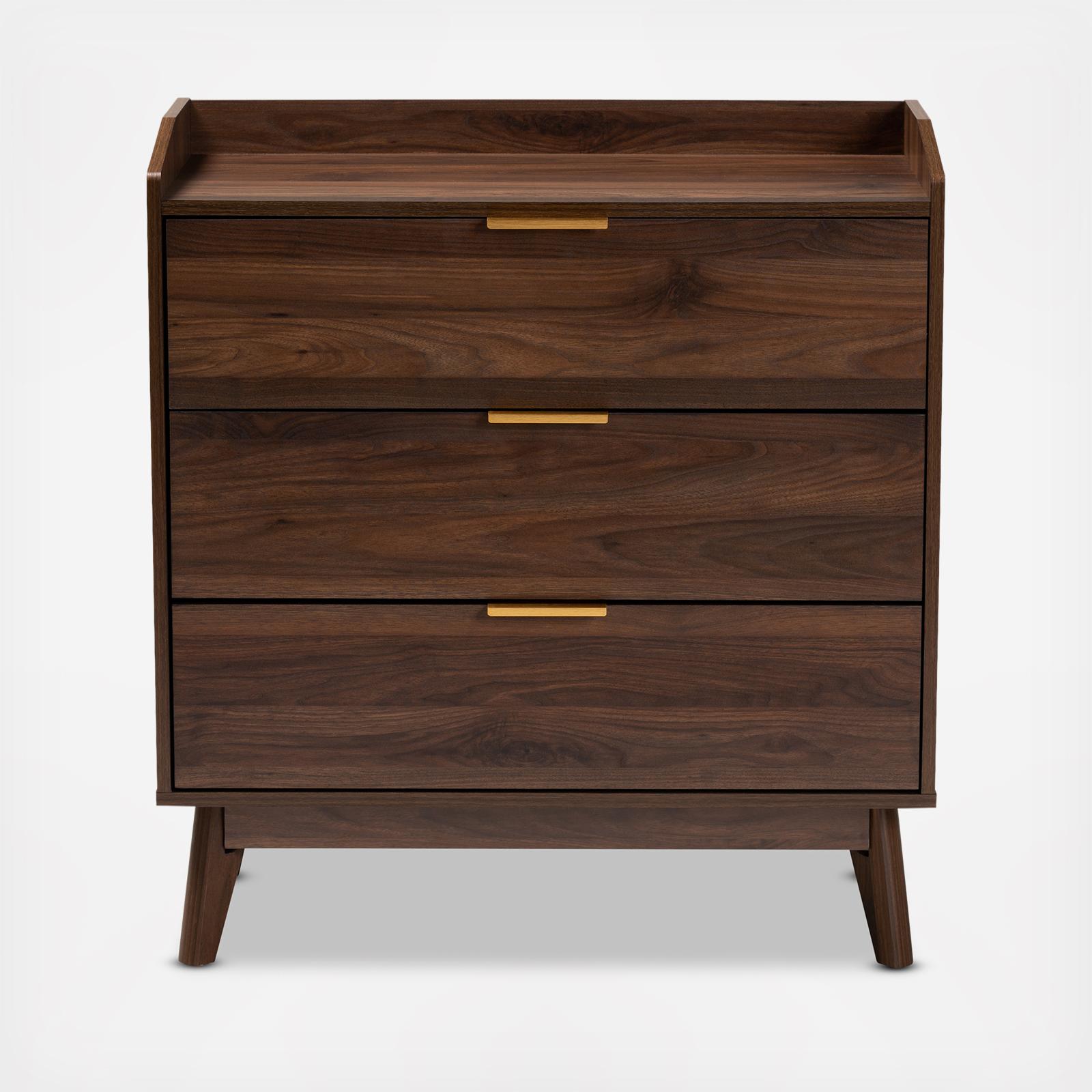 Lena Mid-Century Modern Finished 3-Drawer Wood Chest 2 Lena Mid-Century Modern Finished 3-Drawer Wood Chest