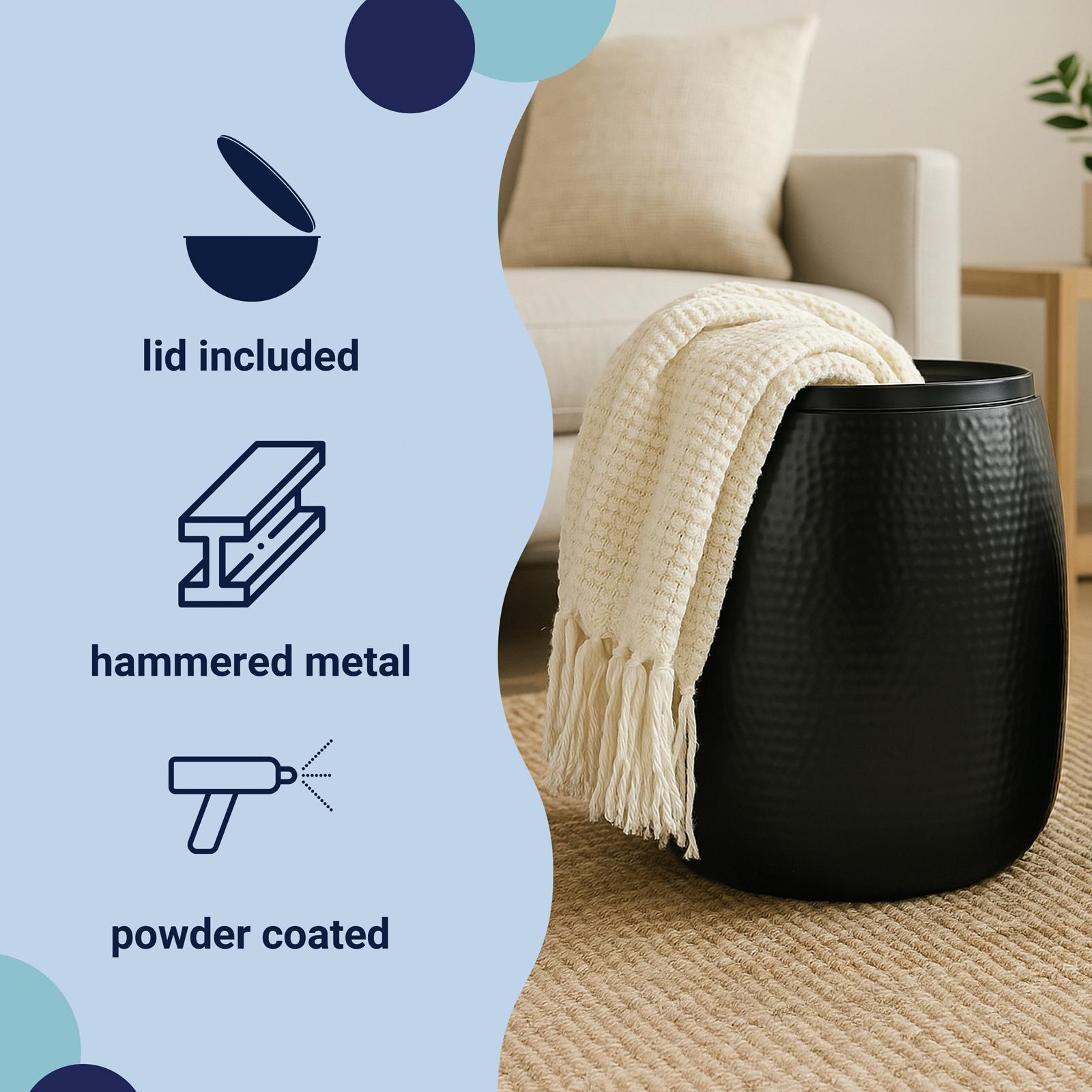 Merida Modern Drum Storage Side Table with Lid 3 Merida Modern Drum Storage Side Table with Lid