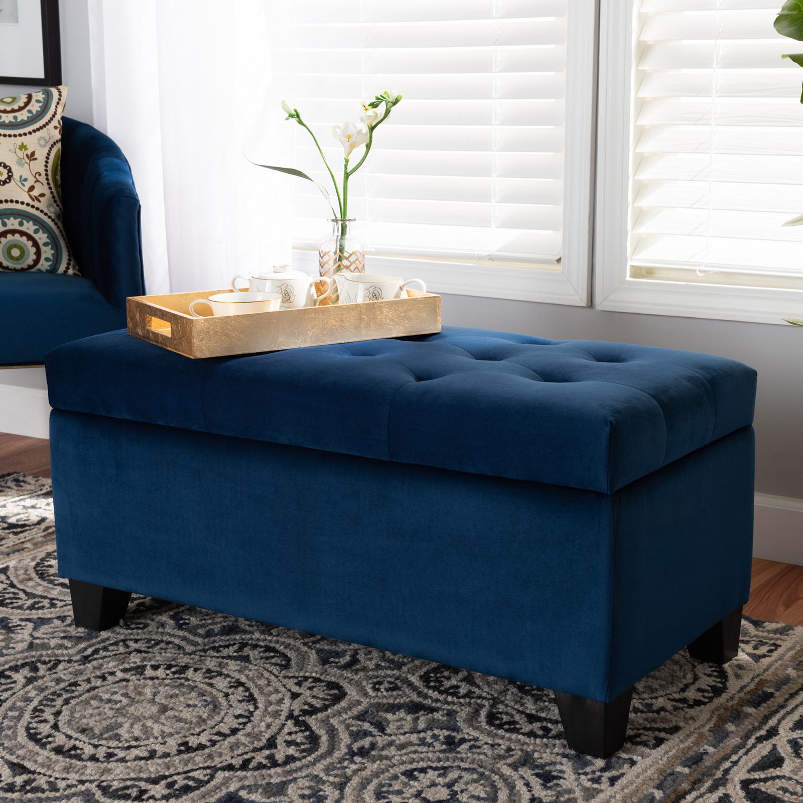 Michaela Velvet Storage Ottoman 1 Michaela Velvet Storage Ottoman