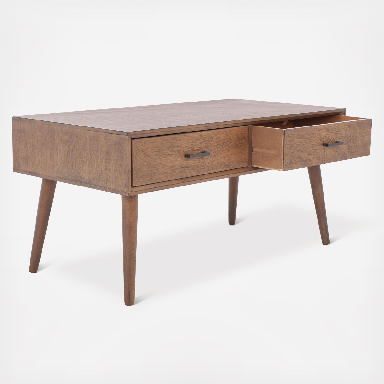 Mozart Mid Century 2-Drawer Coffee Table 3 Mozart Mid Century 2-Drawer Coffee Table