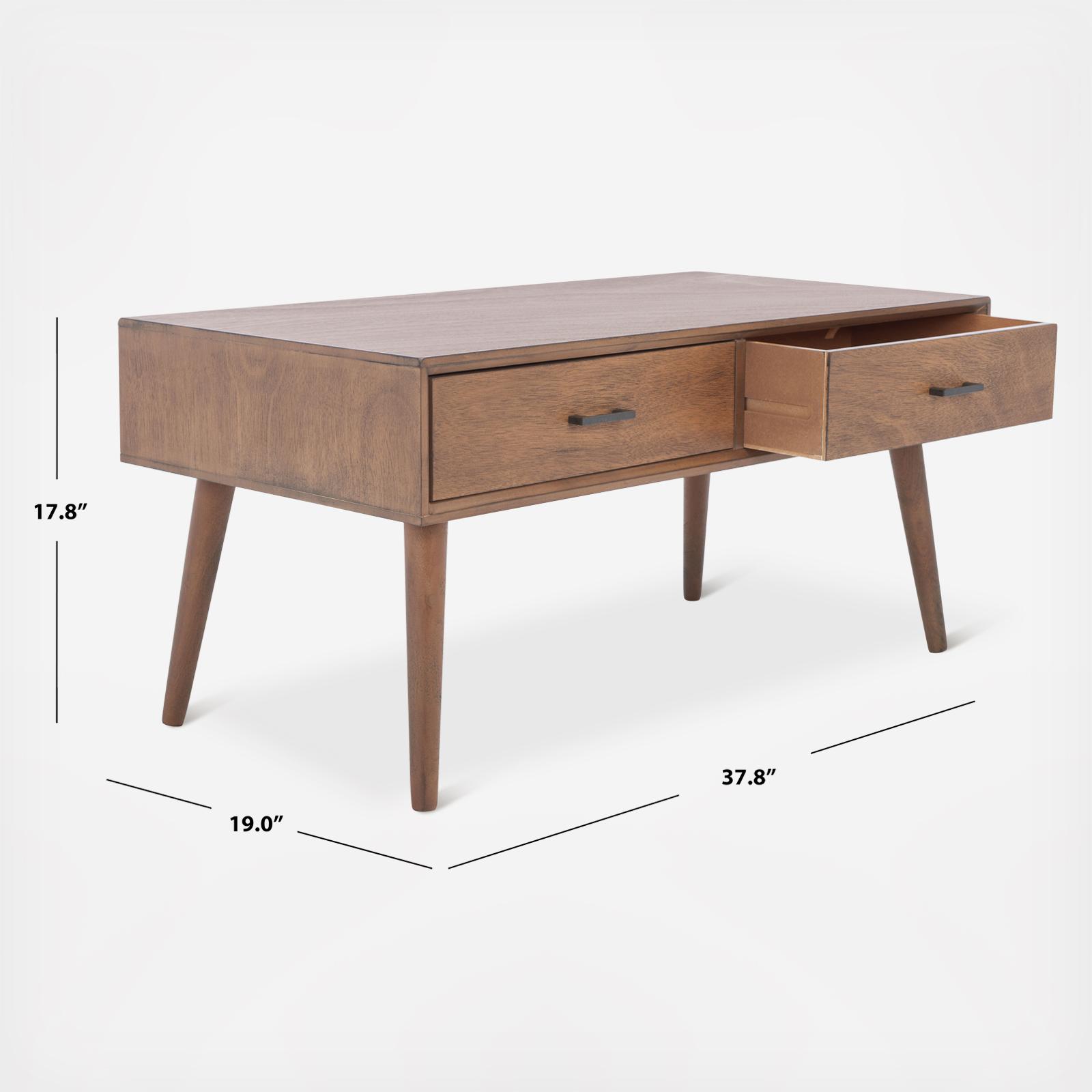 Mozart Mid Century 2-Drawer Coffee Table 8 Mozart Mid Century 2-Drawer Coffee Table