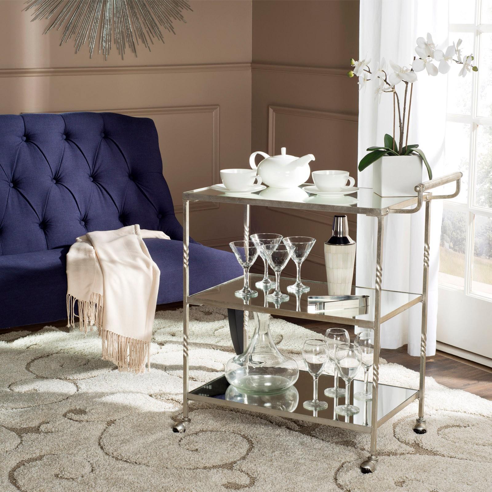 Rectangular Three Tier Bar Cart 10 Rectangular Three Tier Bar Cart