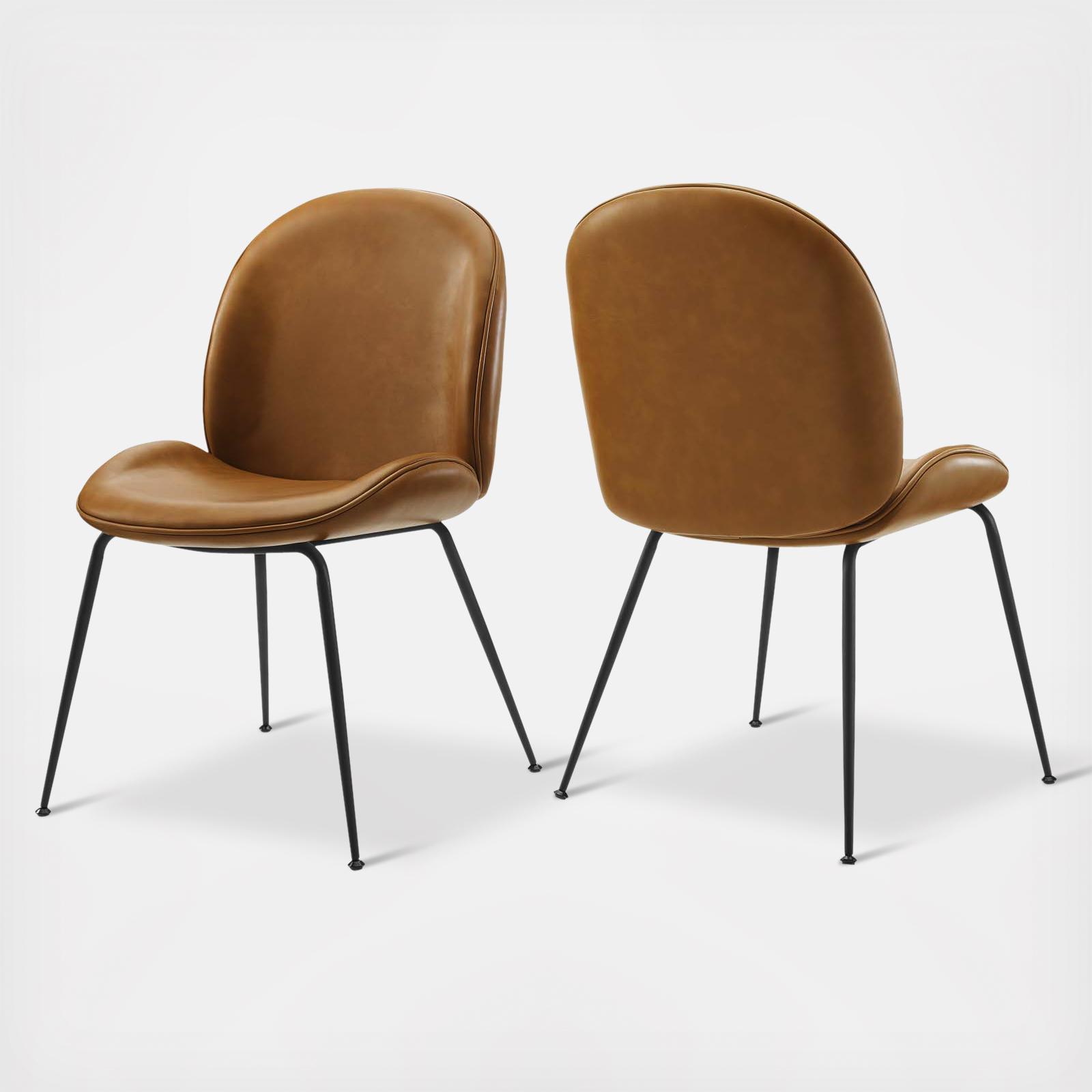 Scoop Vegan Leather Dining Chairs, Set of 2 3 Scoop Vegan Leather Dining Chairs, Set of 2