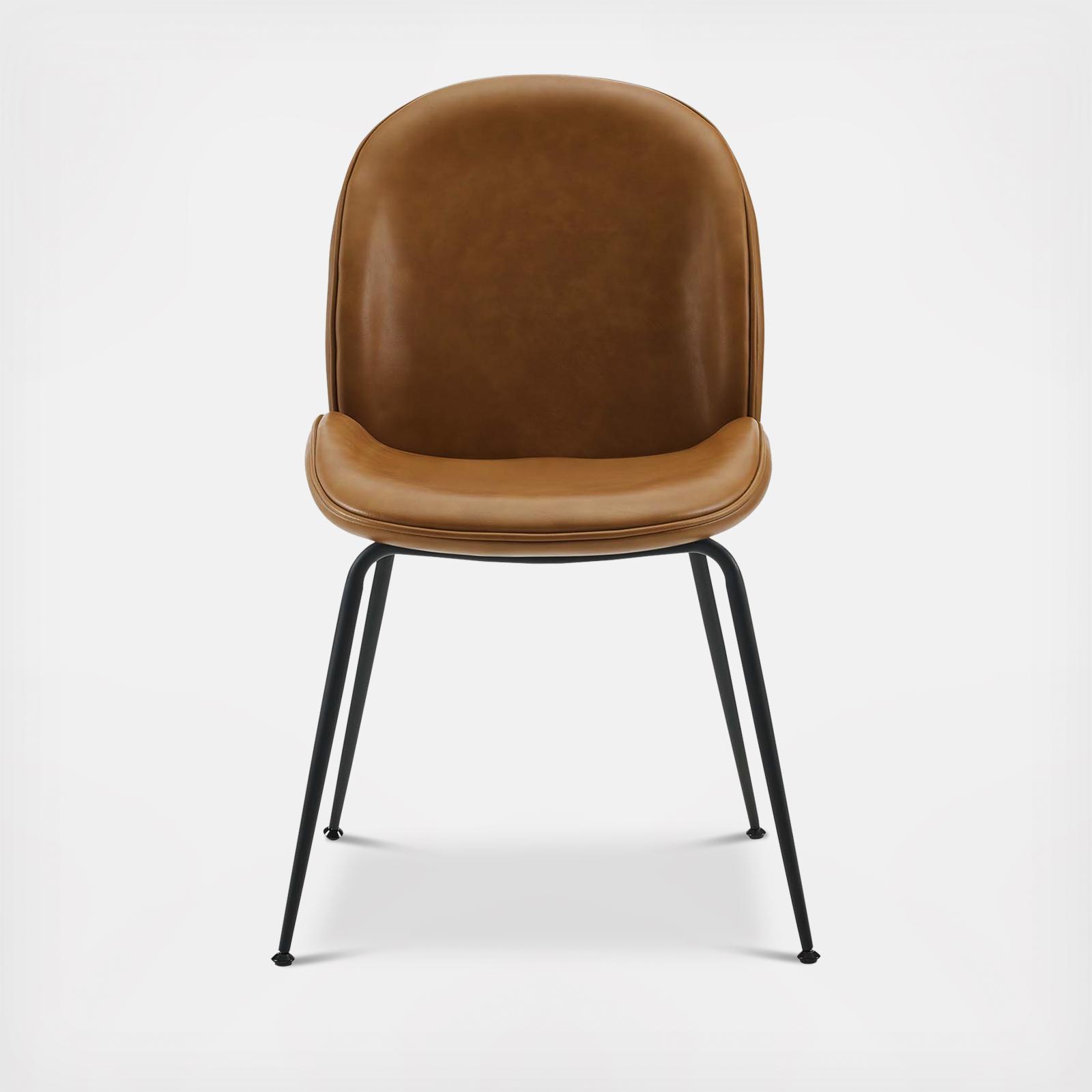 Scoop Vegan Leather Dining Chairs, Set of 2 7 Scoop Vegan Leather Dining Chairs, Set of 2