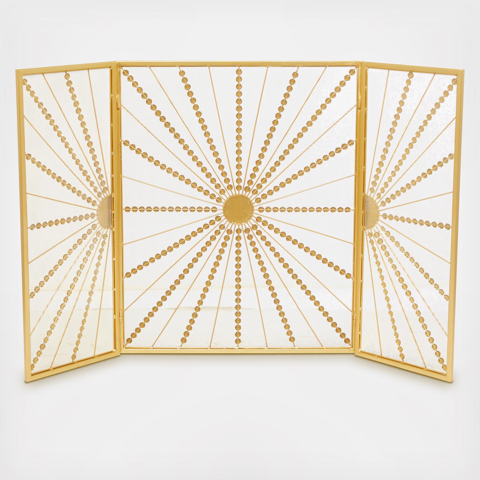 Starburst Foldable 3-Panel Living Room Fireplace Screen
