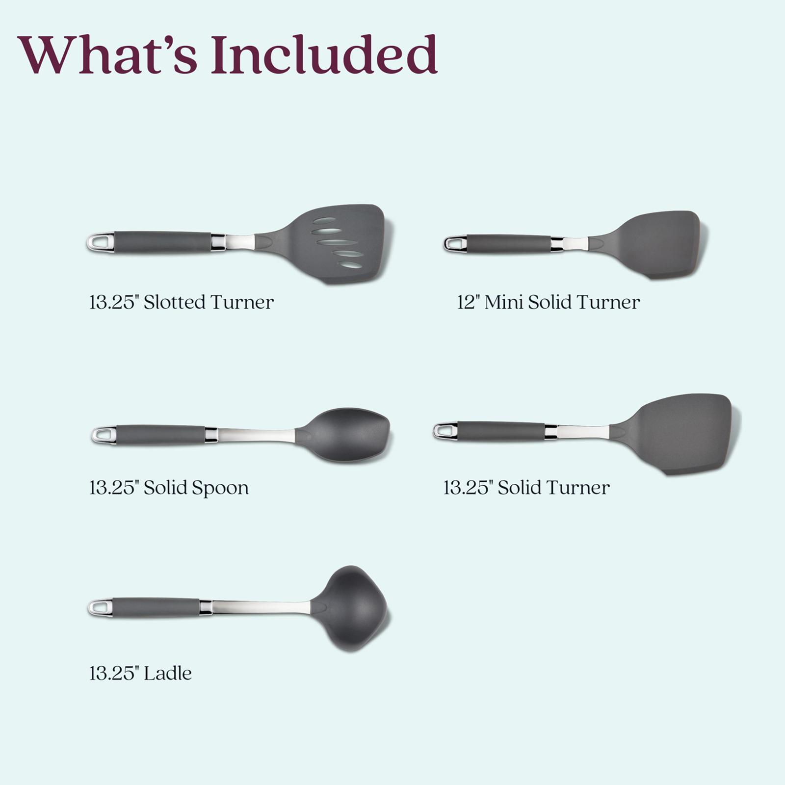 SureGrip Nonstick 5-Piece Kitchen Utensil Set 3 SureGrip Nonstick 5-Piece Kitchen Utensil Set