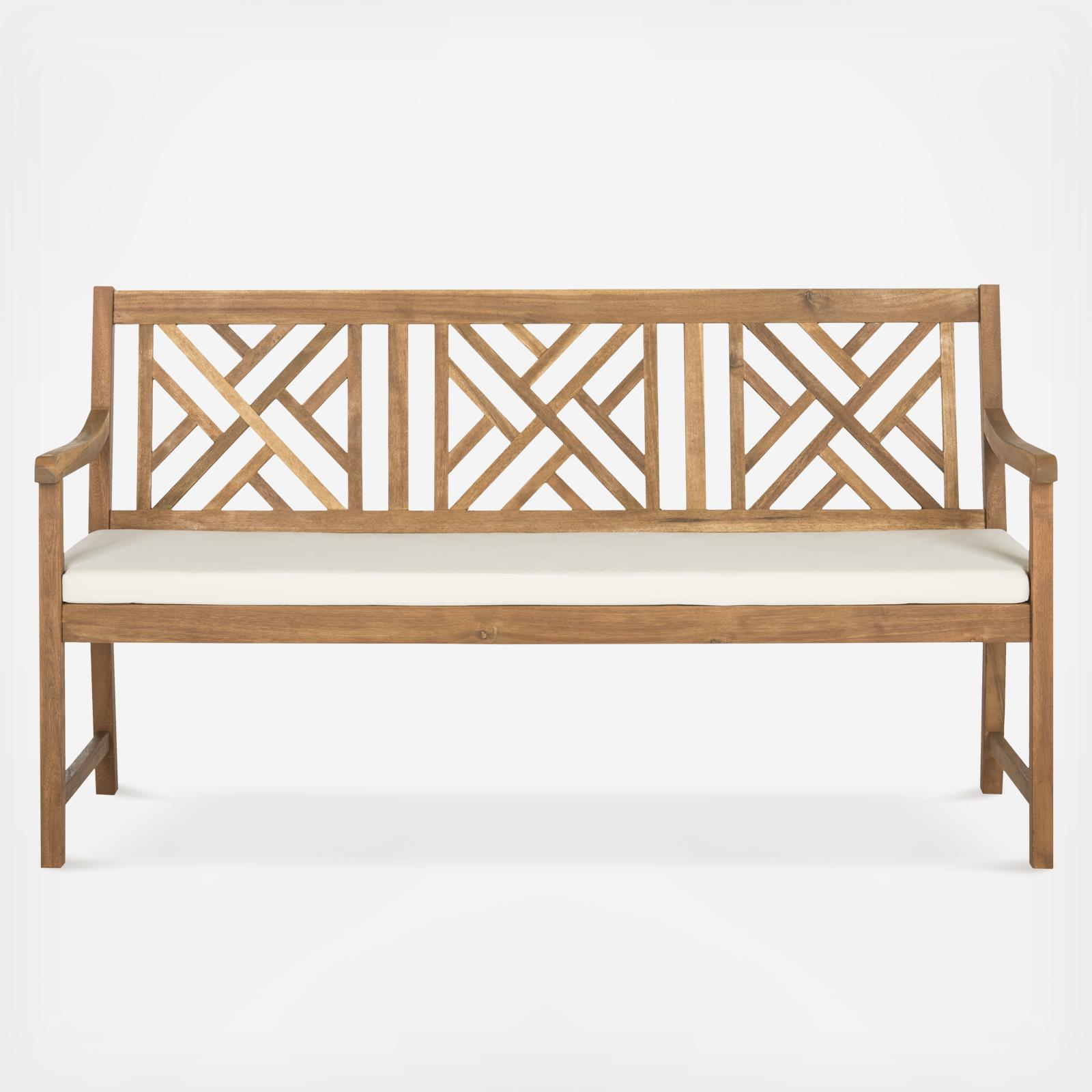 Windowpane 3-Seat Outdoor Bench 2 Windowpane 3-Seat Outdoor Bench